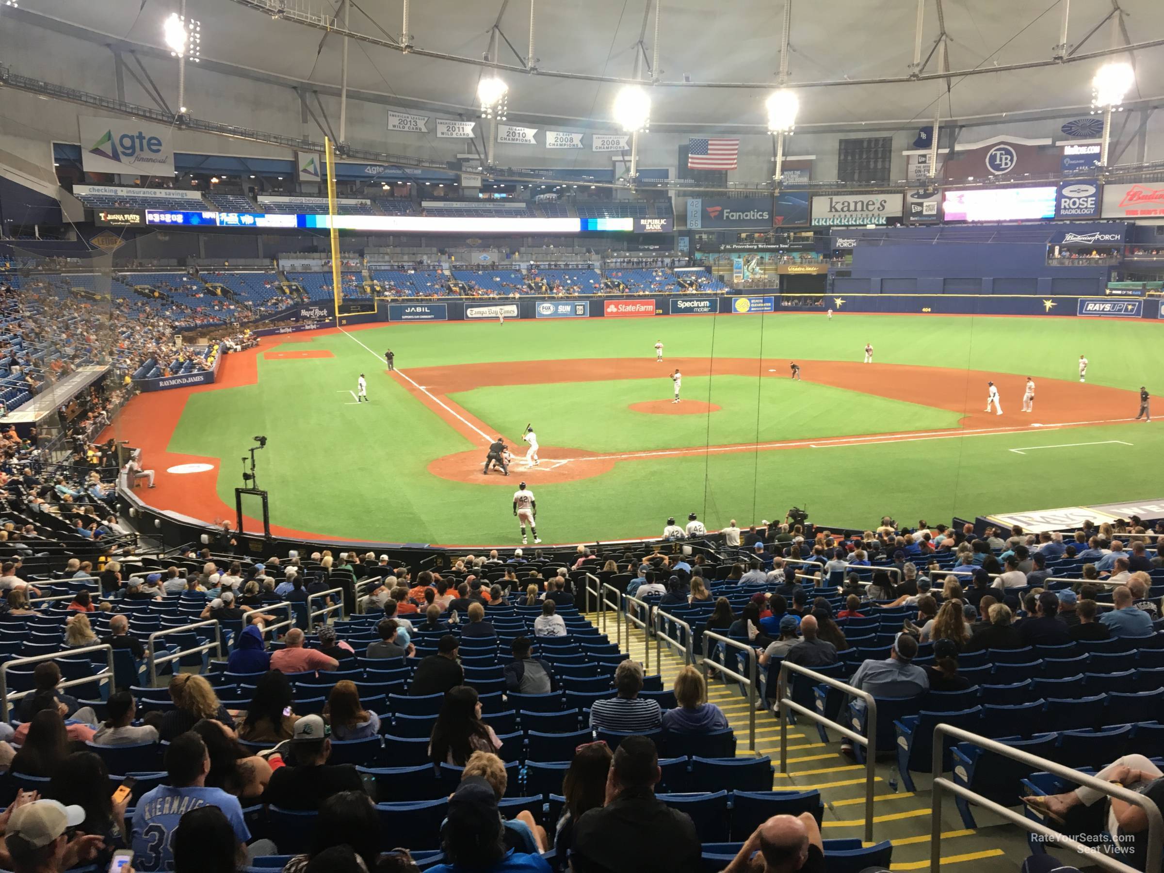 section 106, row jj seat view  for baseball - tropicana field