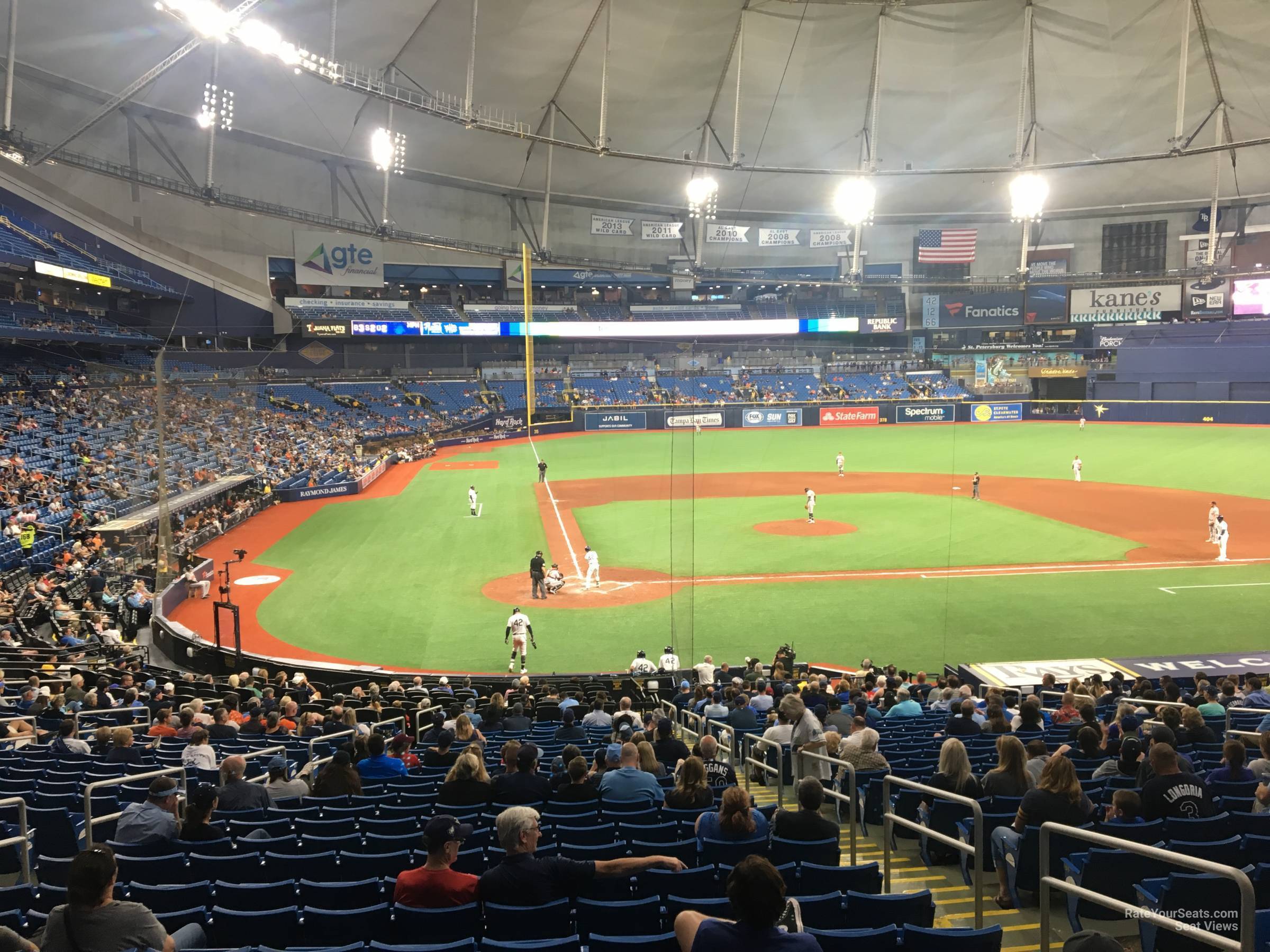 section 108, row jj seat view  for baseball - tropicana field