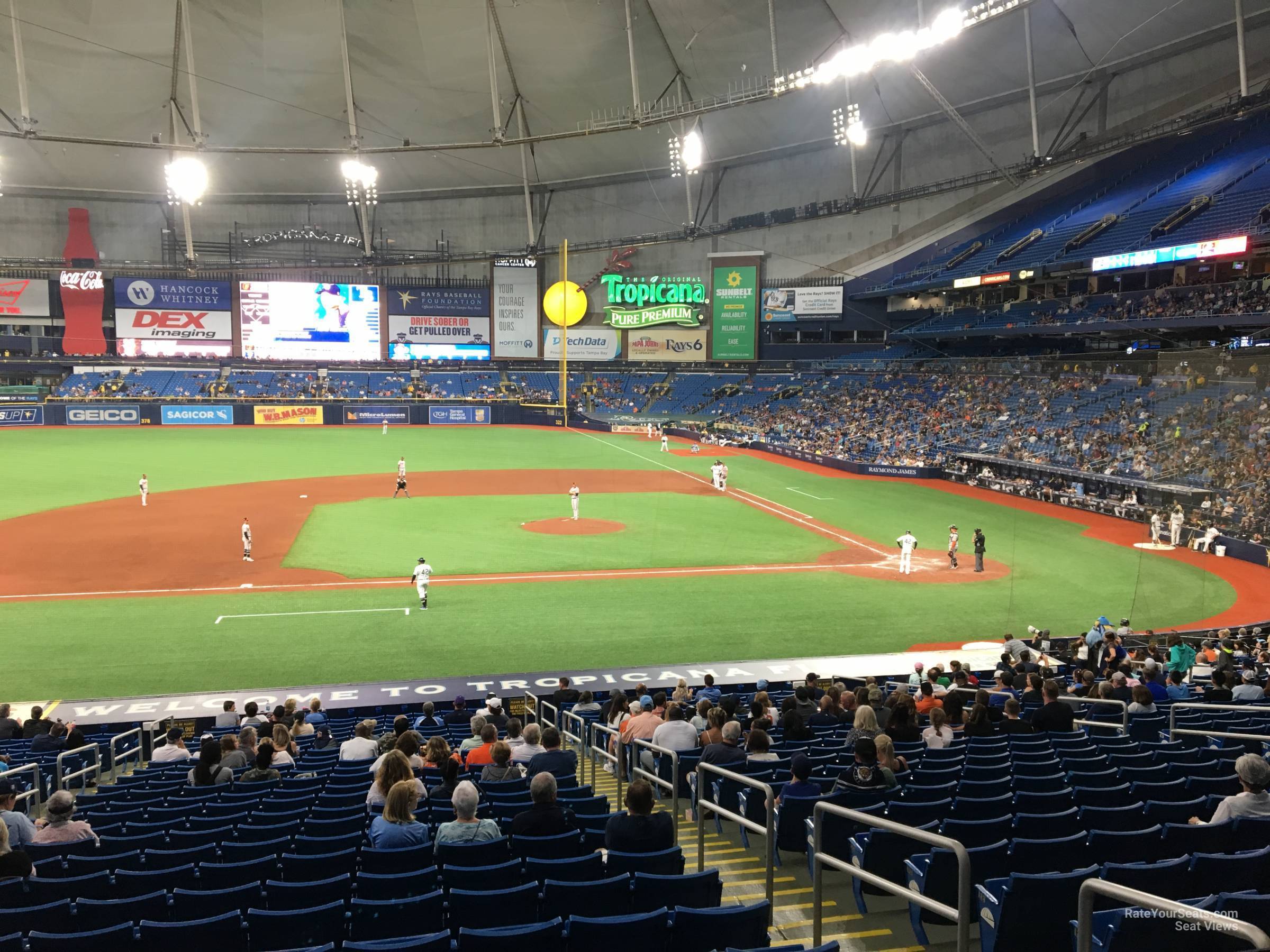 section 115, row jj seat view  for baseball - tropicana field