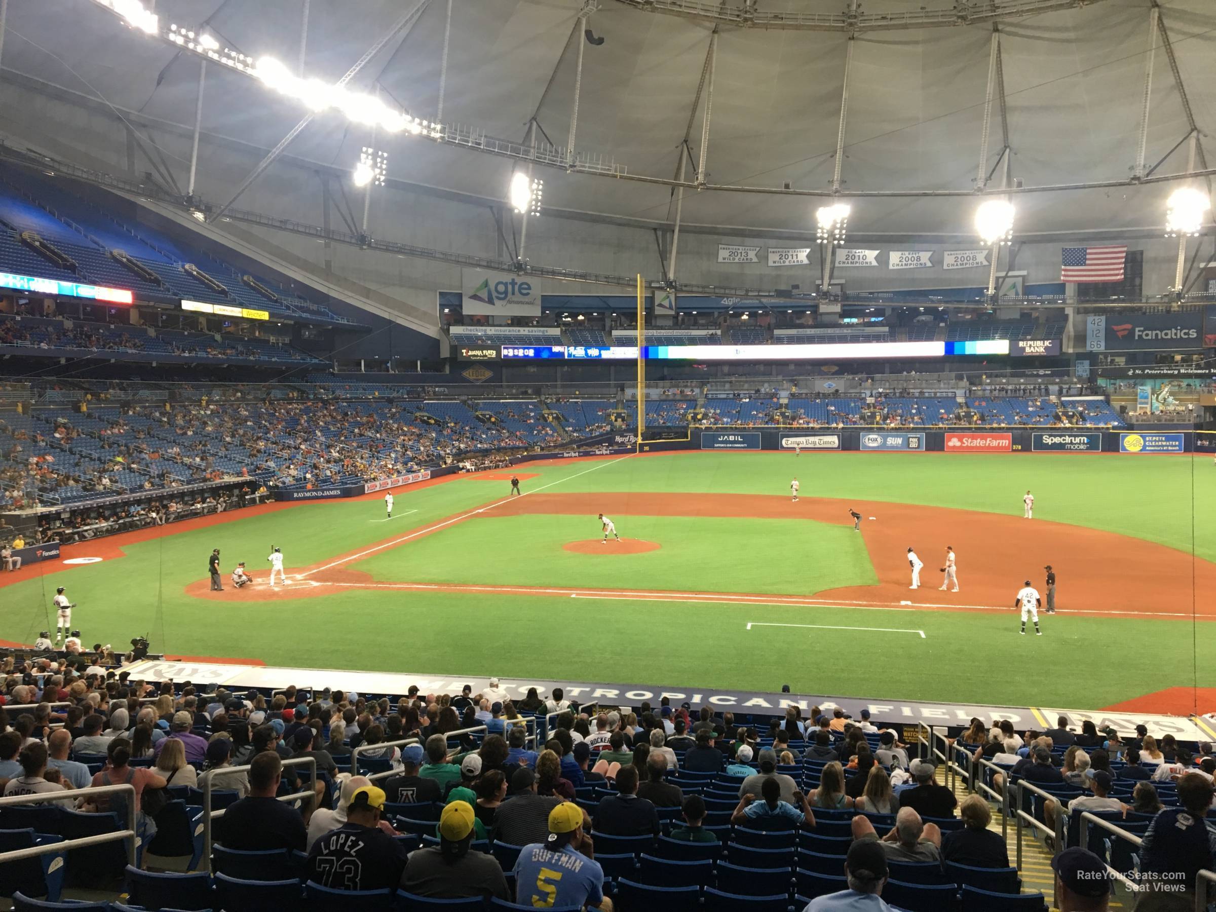 section 116, row jj seat view  for baseball - tropicana field