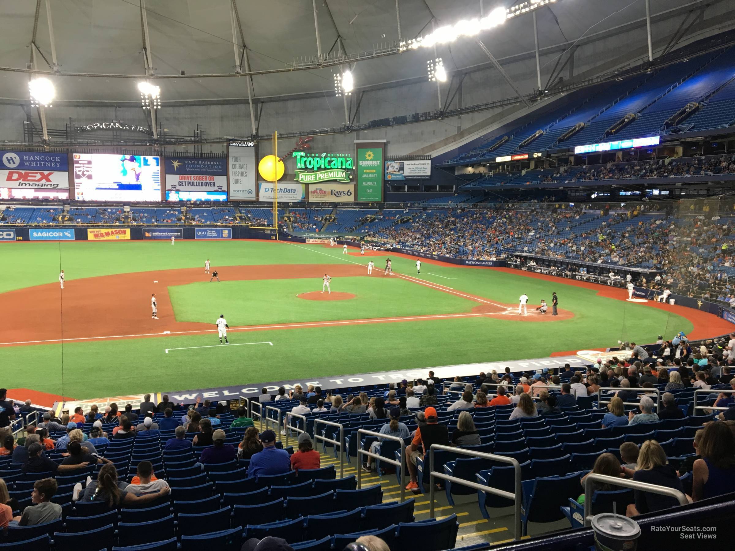 section 117, row jj seat view  for baseball - tropicana field