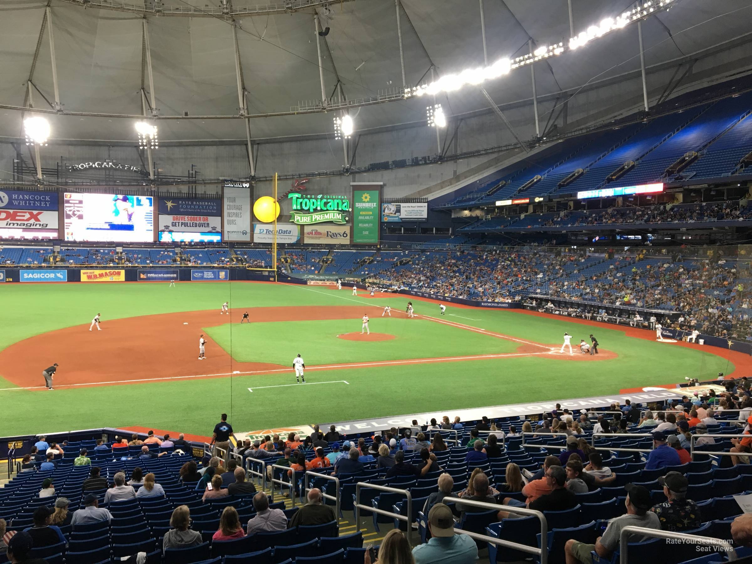 section 119, row jj seat view  for baseball - tropicana field