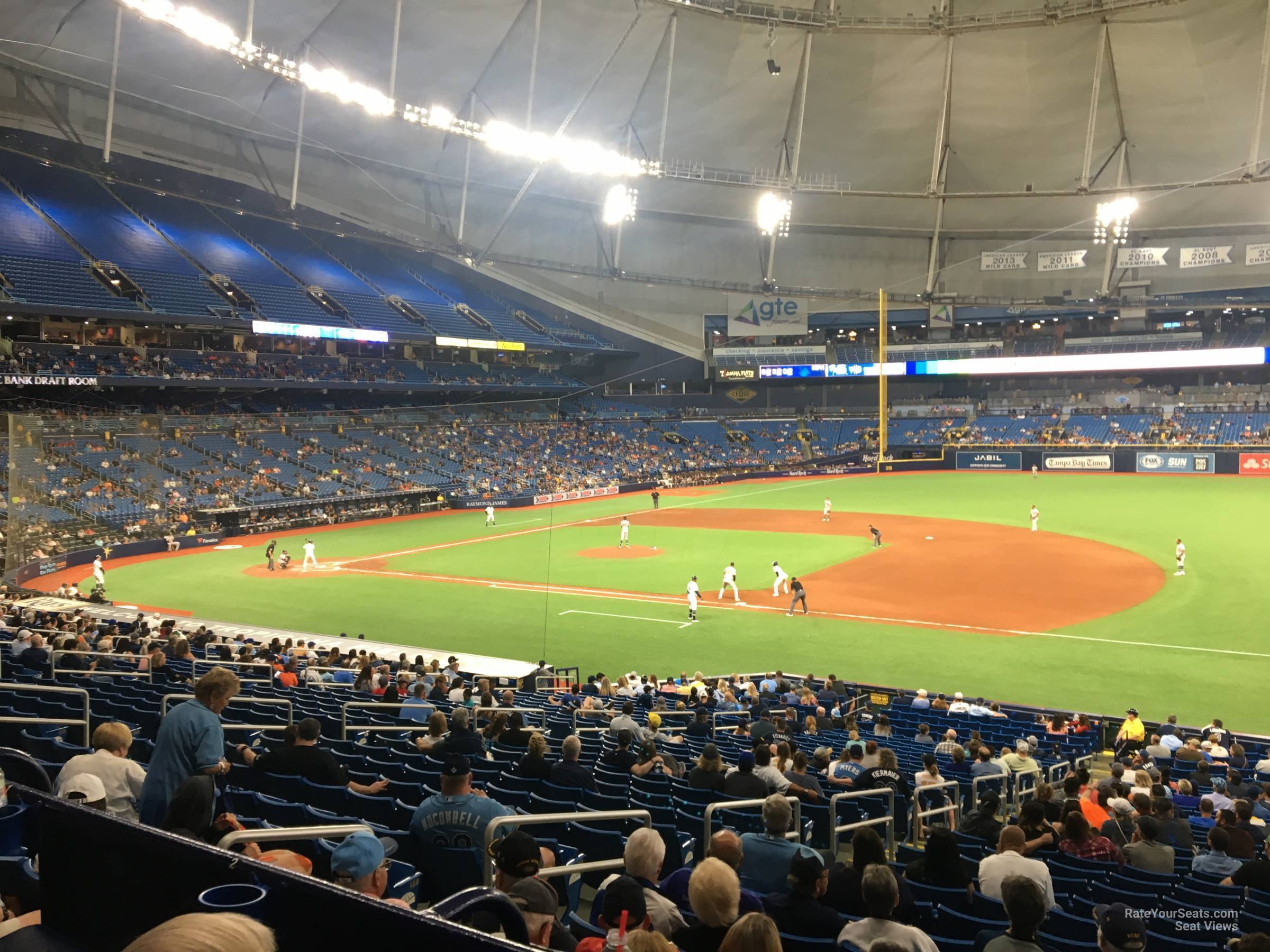 section 124, row jj seat view  for baseball - tropicana field