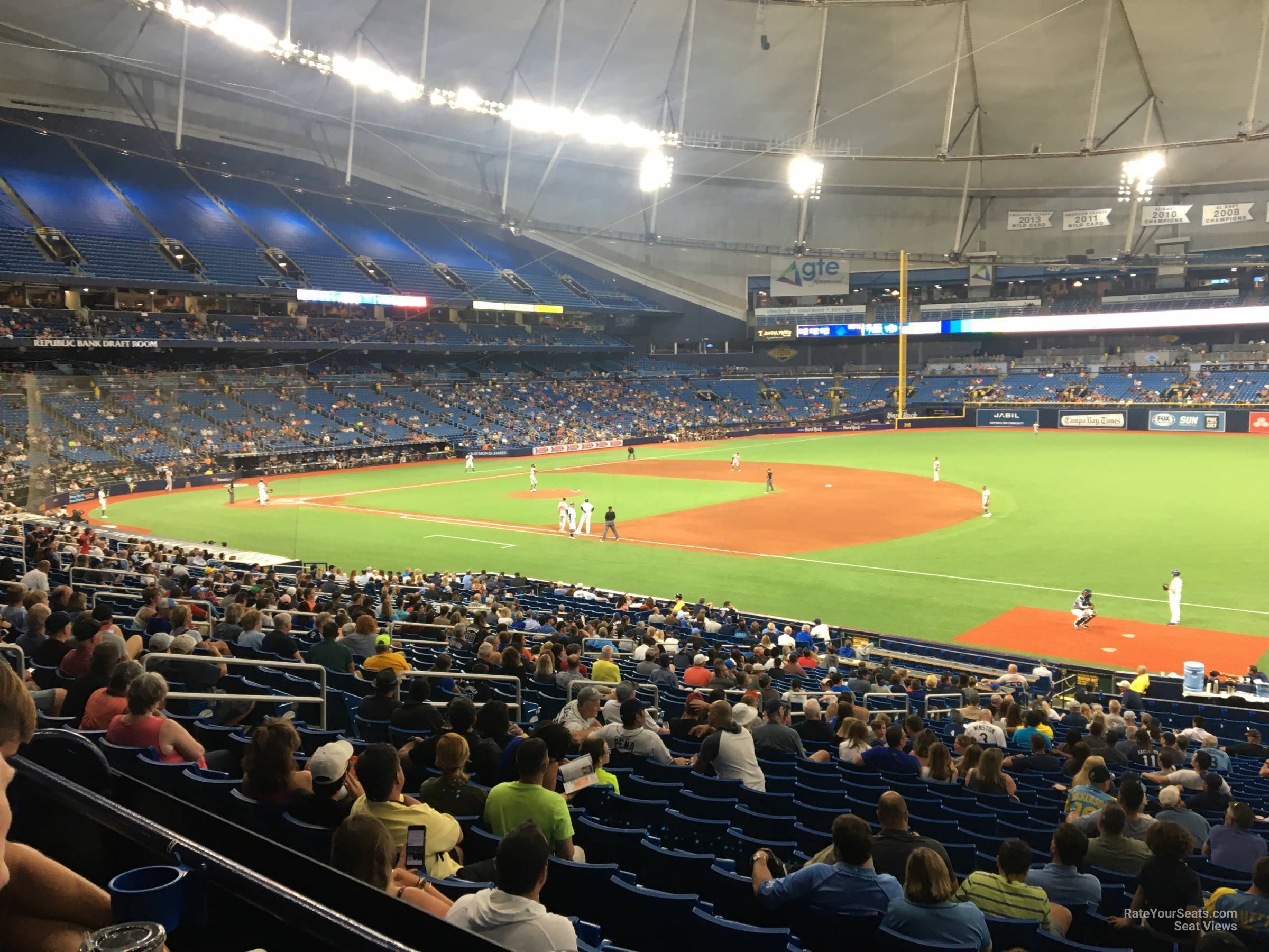 section 128, row jj seat view  for baseball - tropicana field
