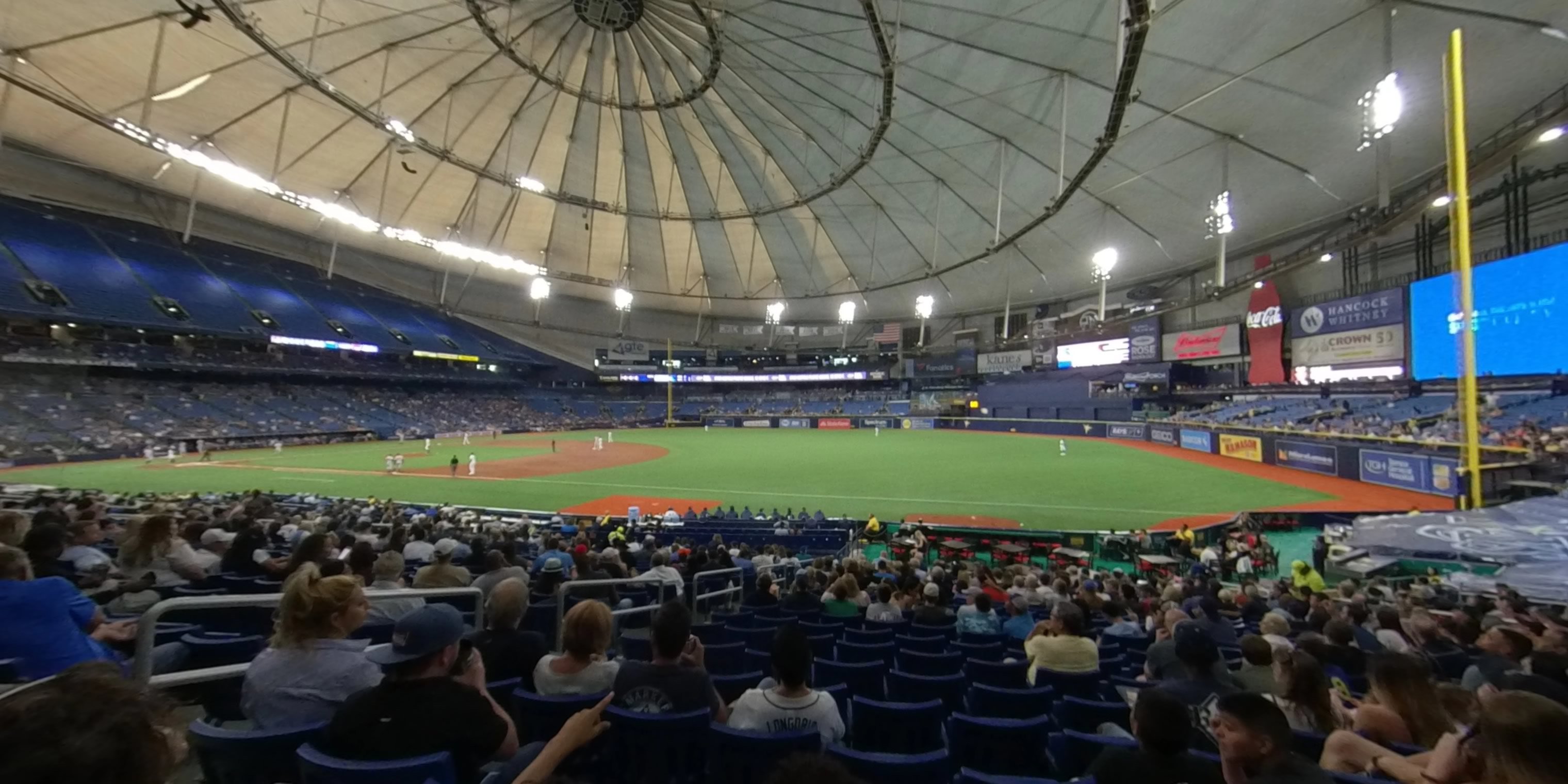 section 130 panoramic seat view  for baseball - tropicana field