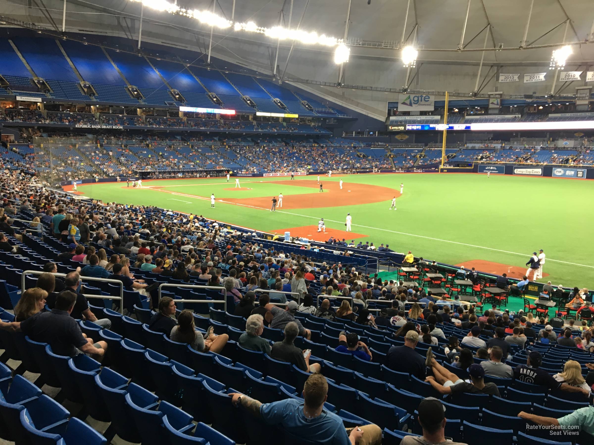 section 132, row jj seat view  for baseball - tropicana field