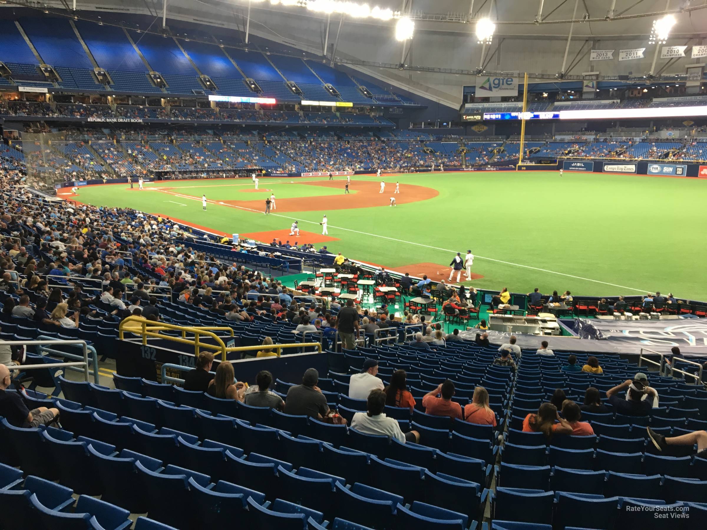section 134, row jj seat view  for baseball - tropicana field