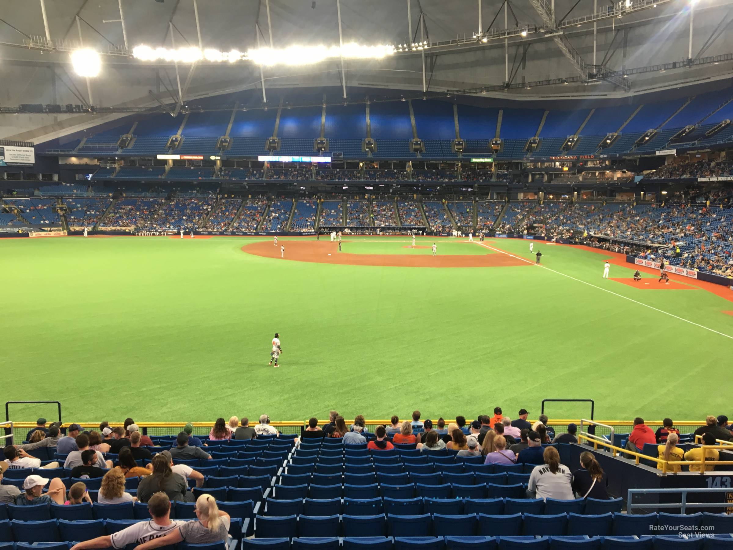 section 143, row yy seat view  for baseball - tropicana field