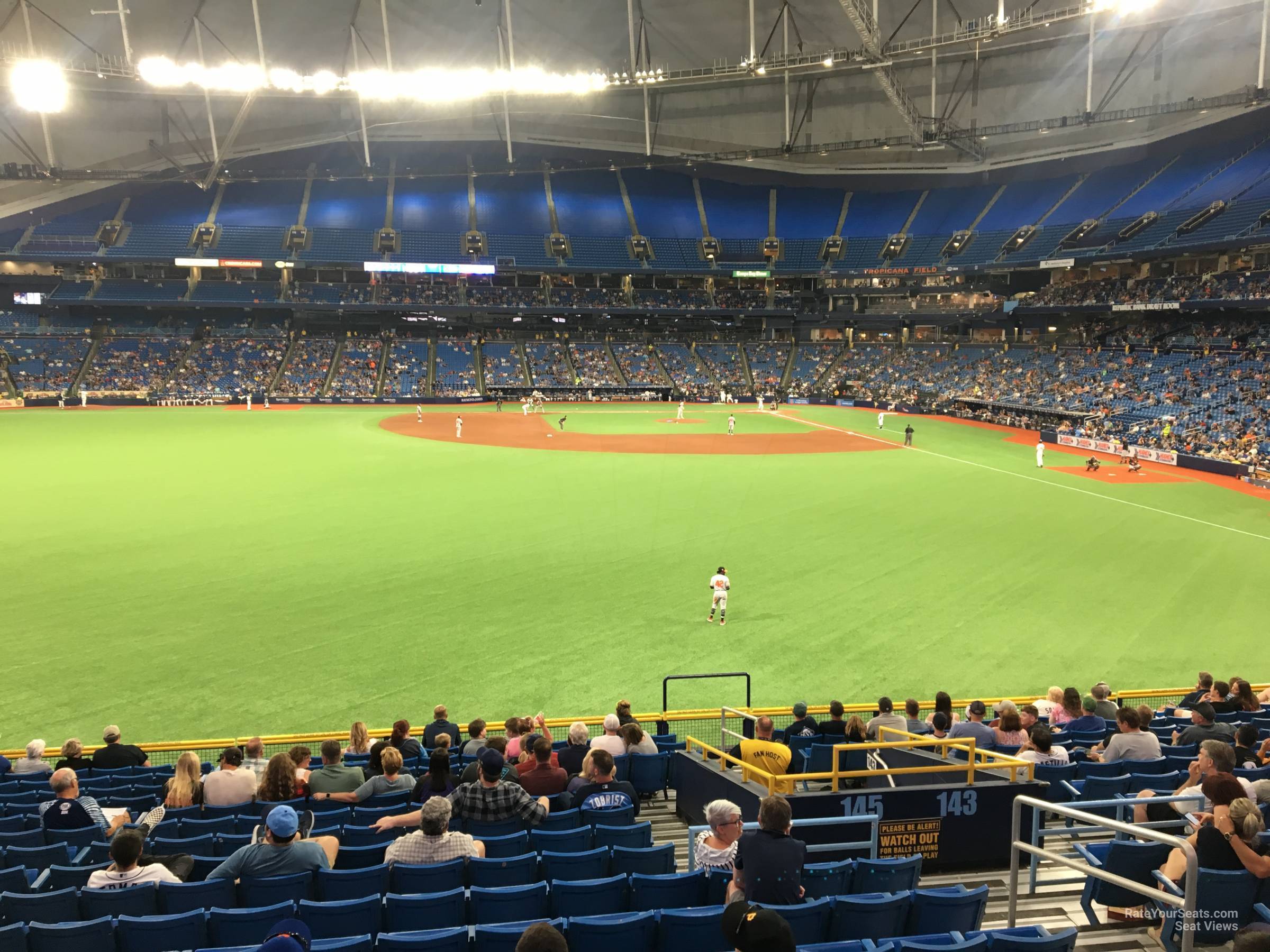 section 145, row xx seat view  for baseball - tropicana field