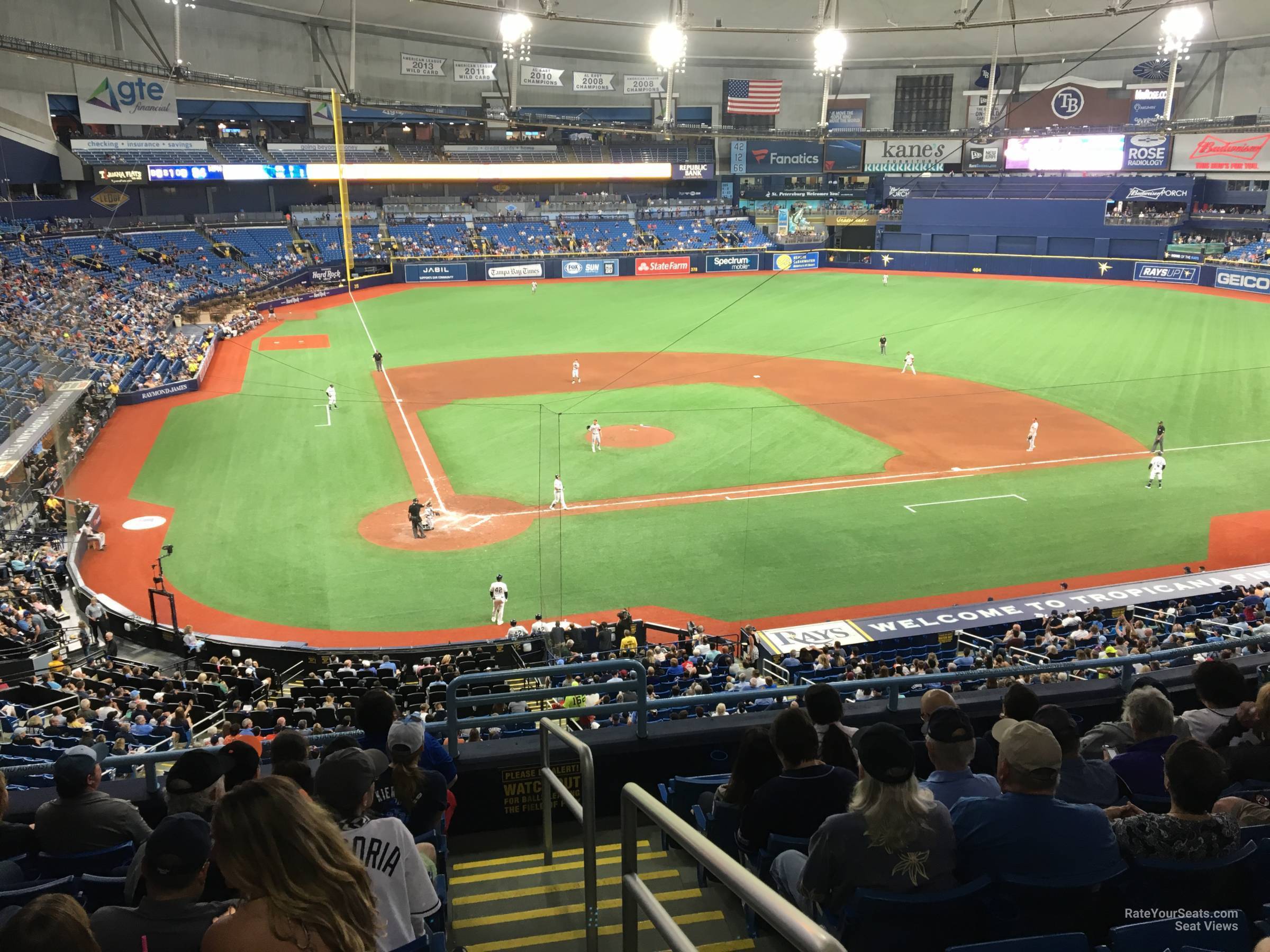 section 208, row h seat view  for baseball - tropicana field