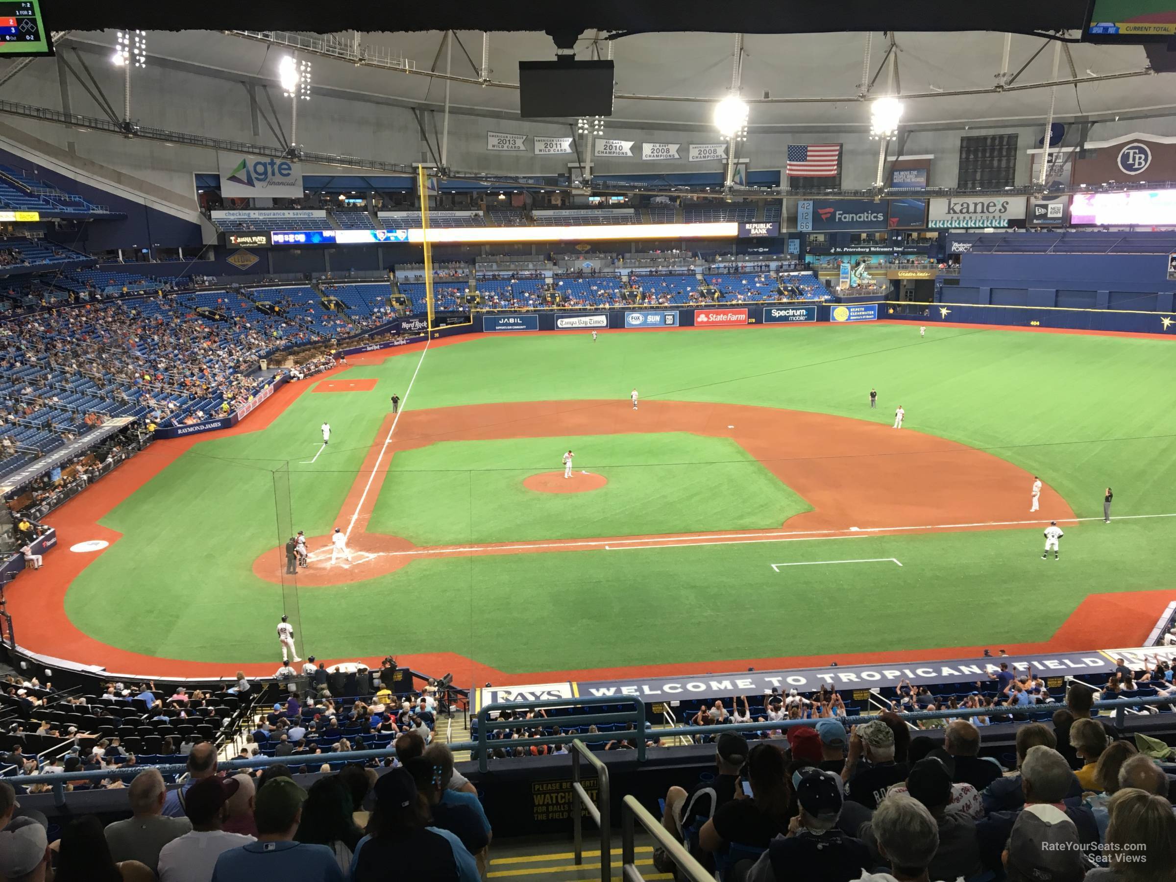 section 210, row h seat view  for baseball - tropicana field