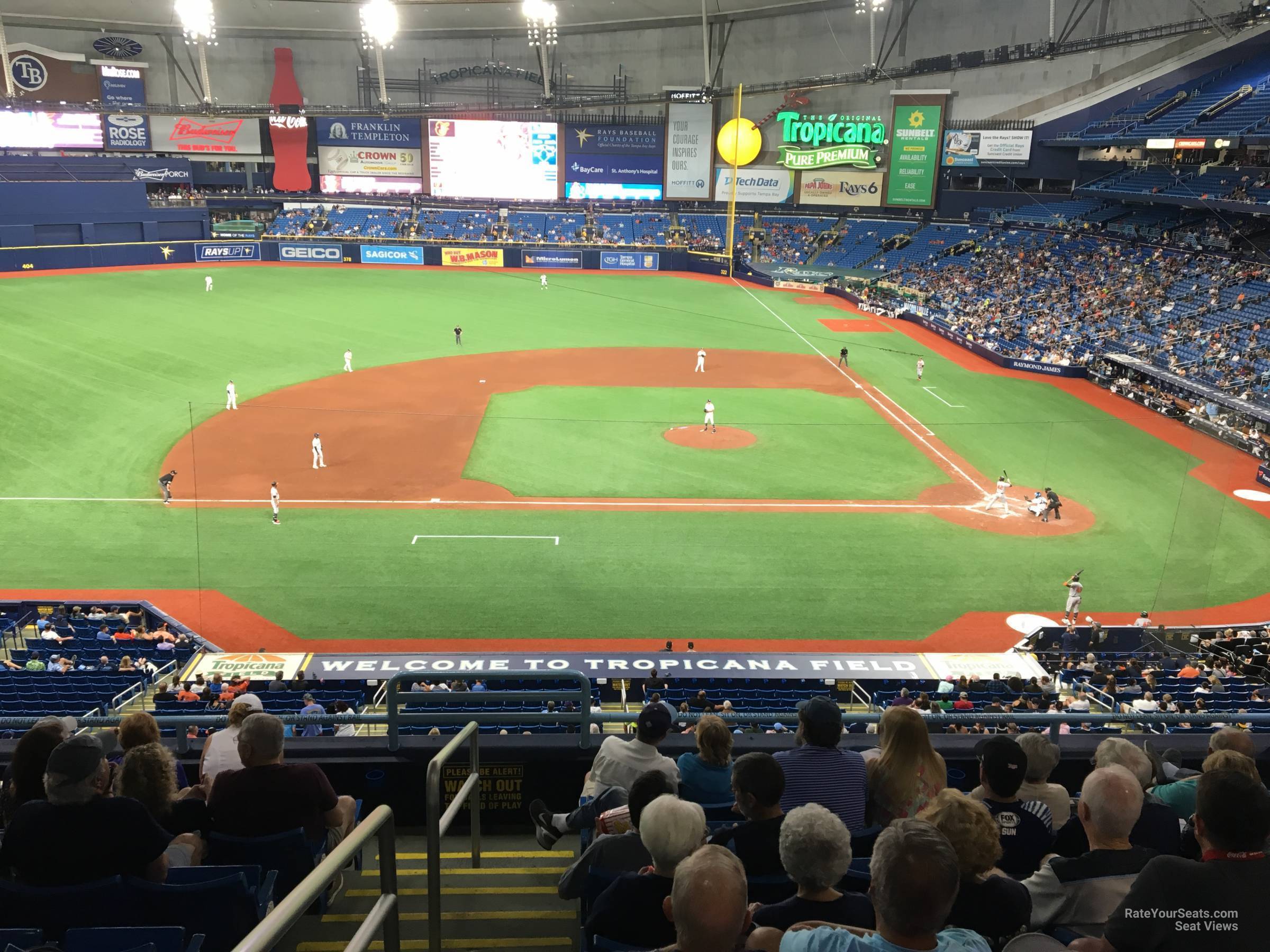 section 211, row h seat view  for baseball - tropicana field