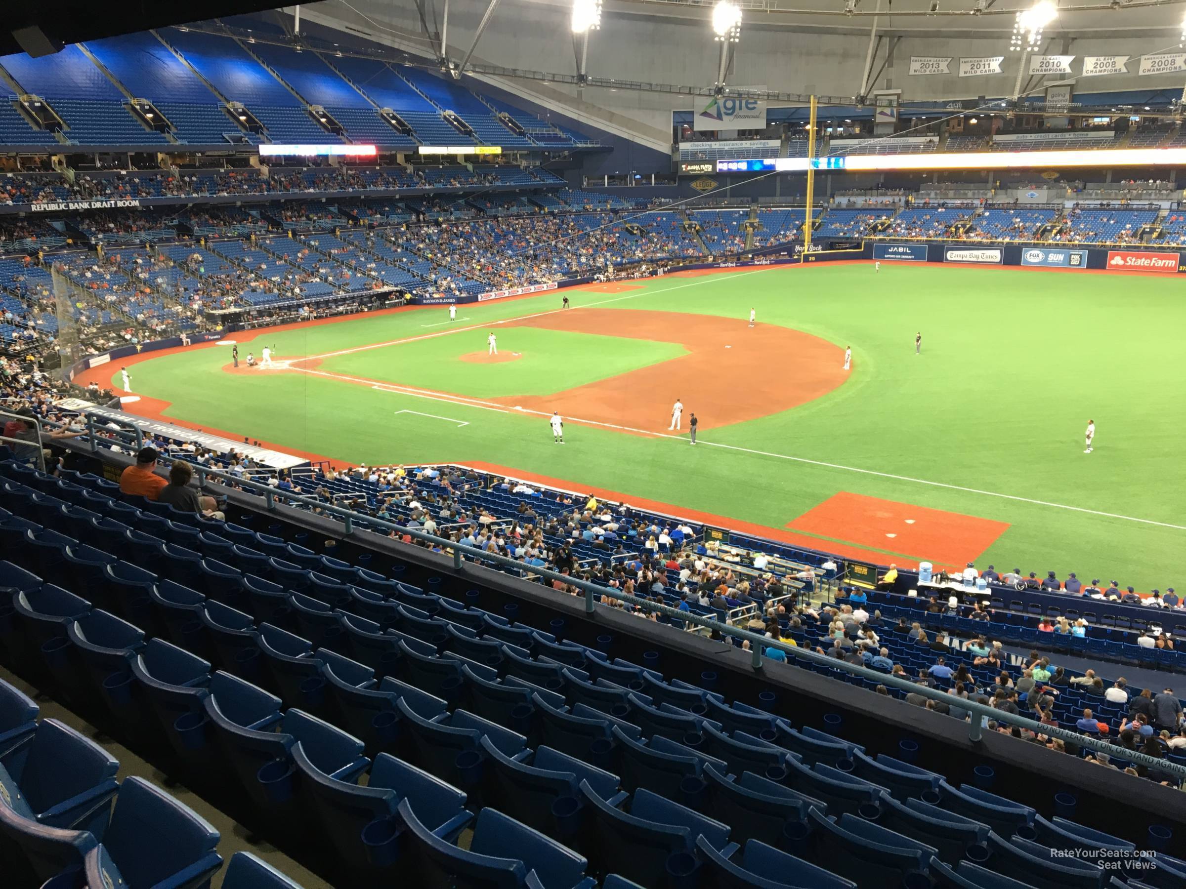 section 220, row h seat view  for baseball - tropicana field