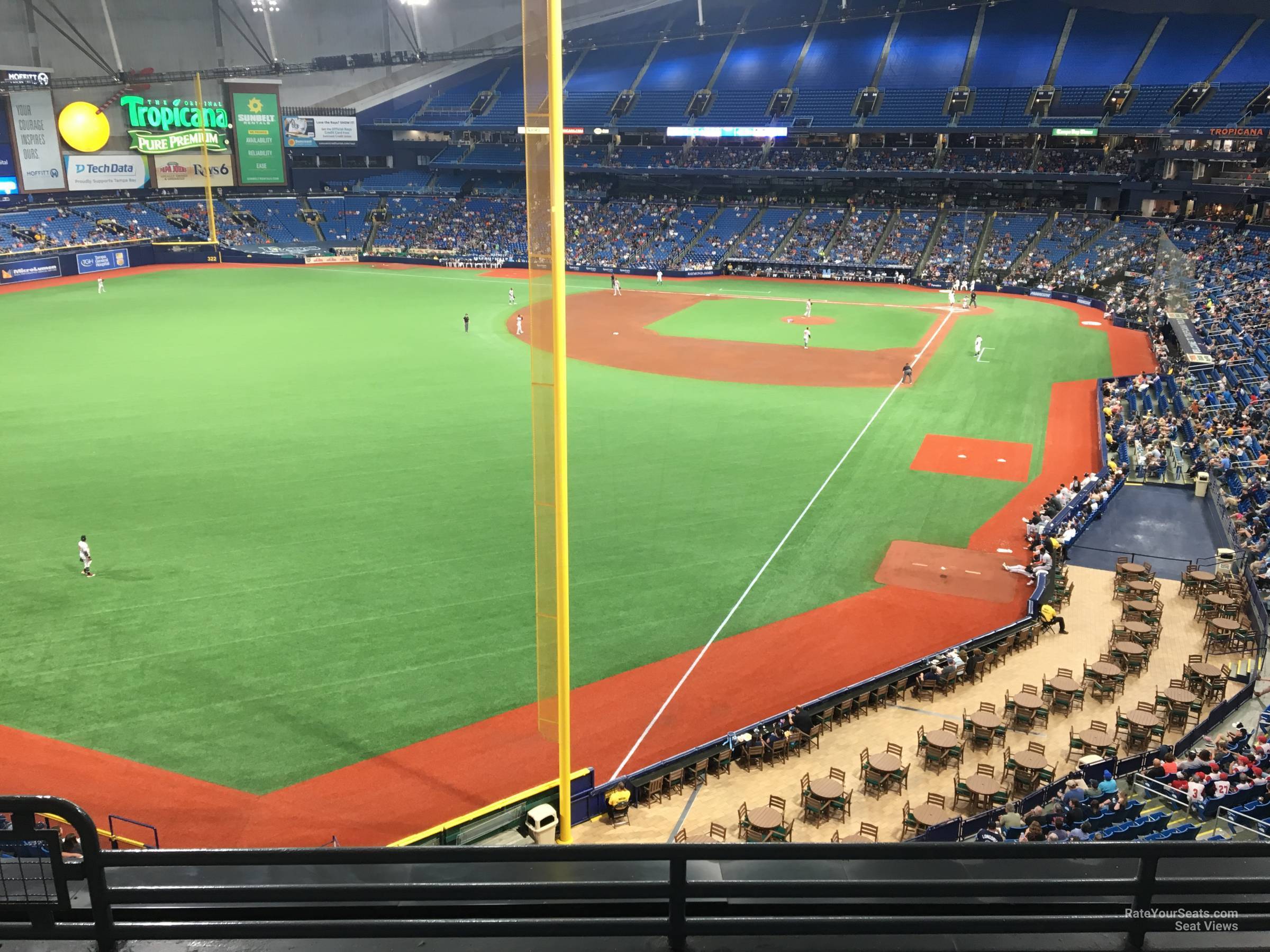 section 343, row b seat view  for baseball - tropicana field