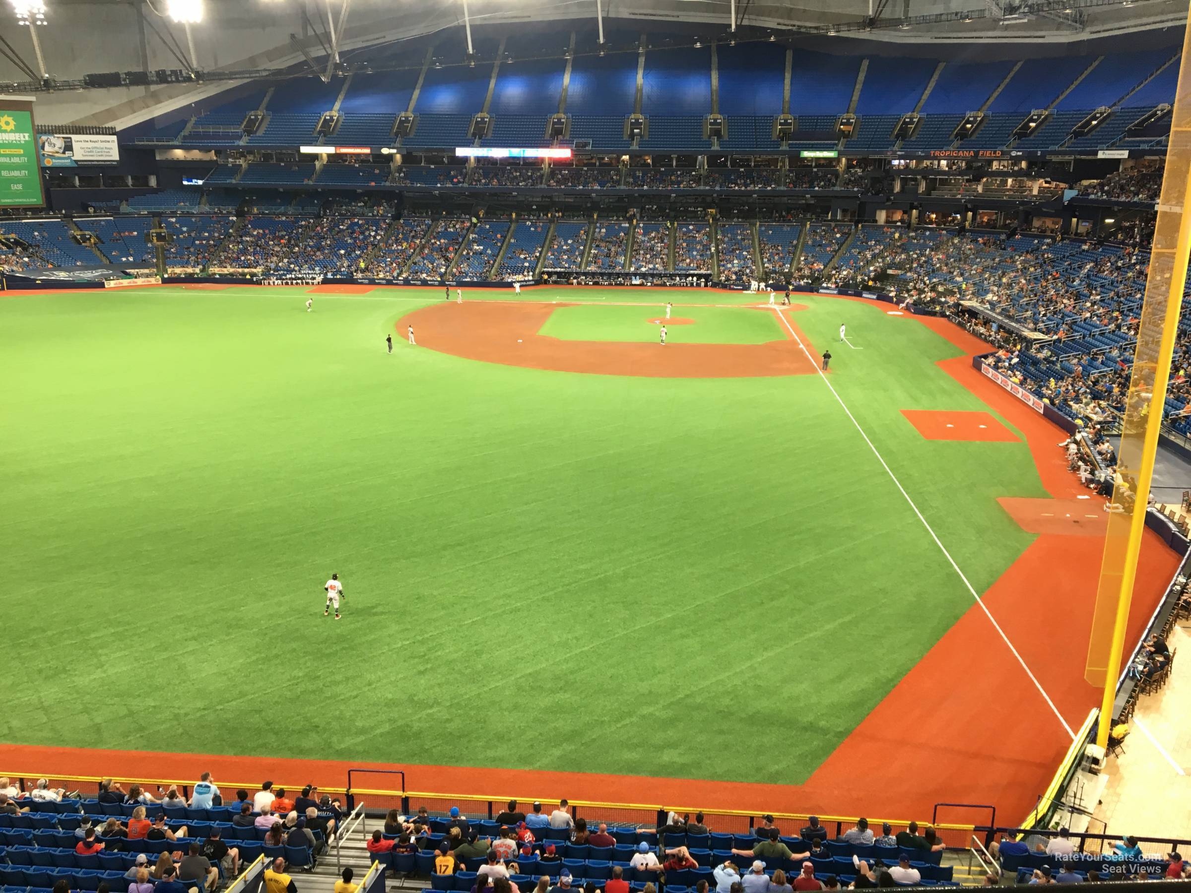section 347, row b seat view  for baseball - tropicana field