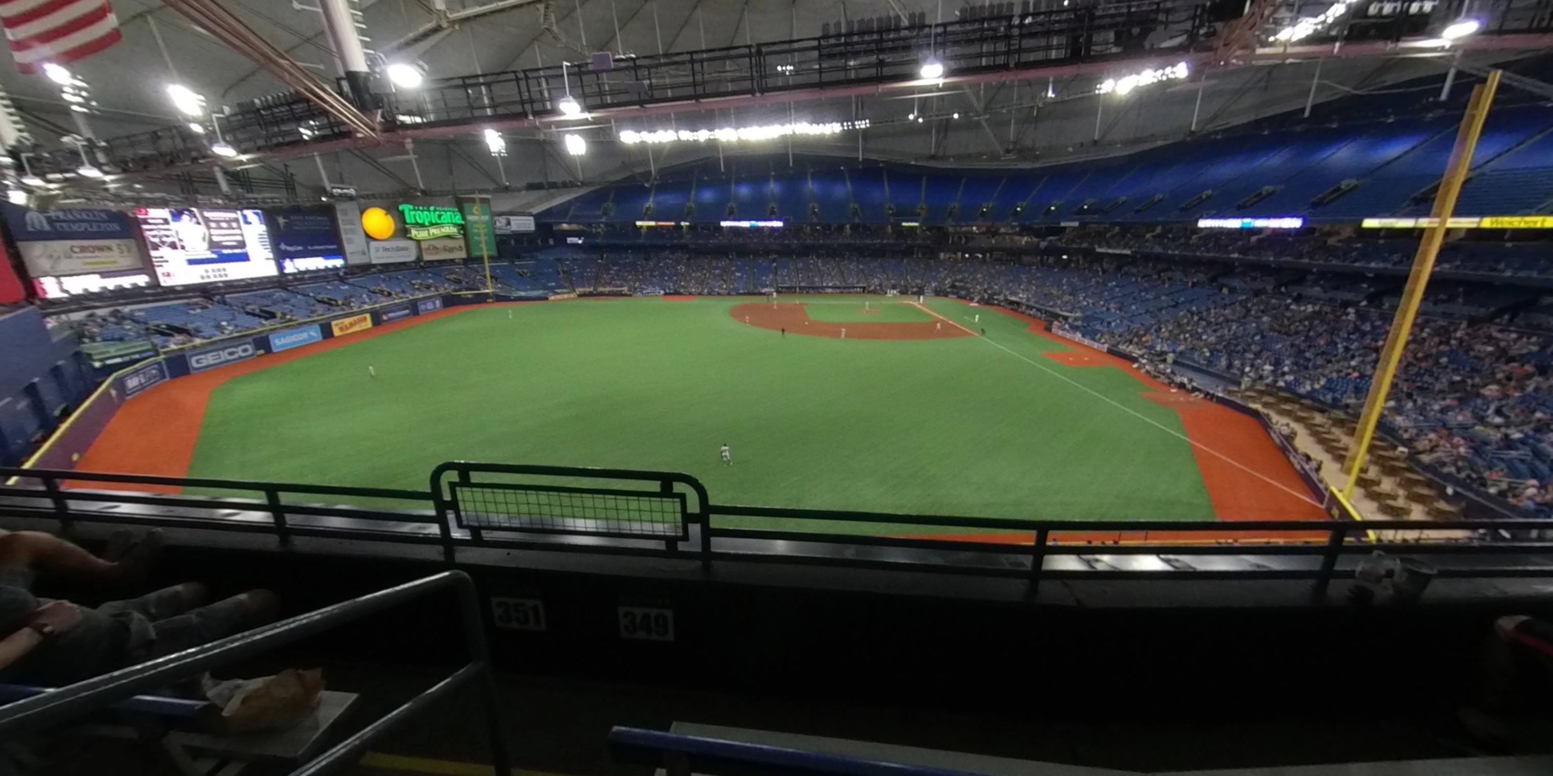 section 351 panoramic seat view  for baseball - tropicana field