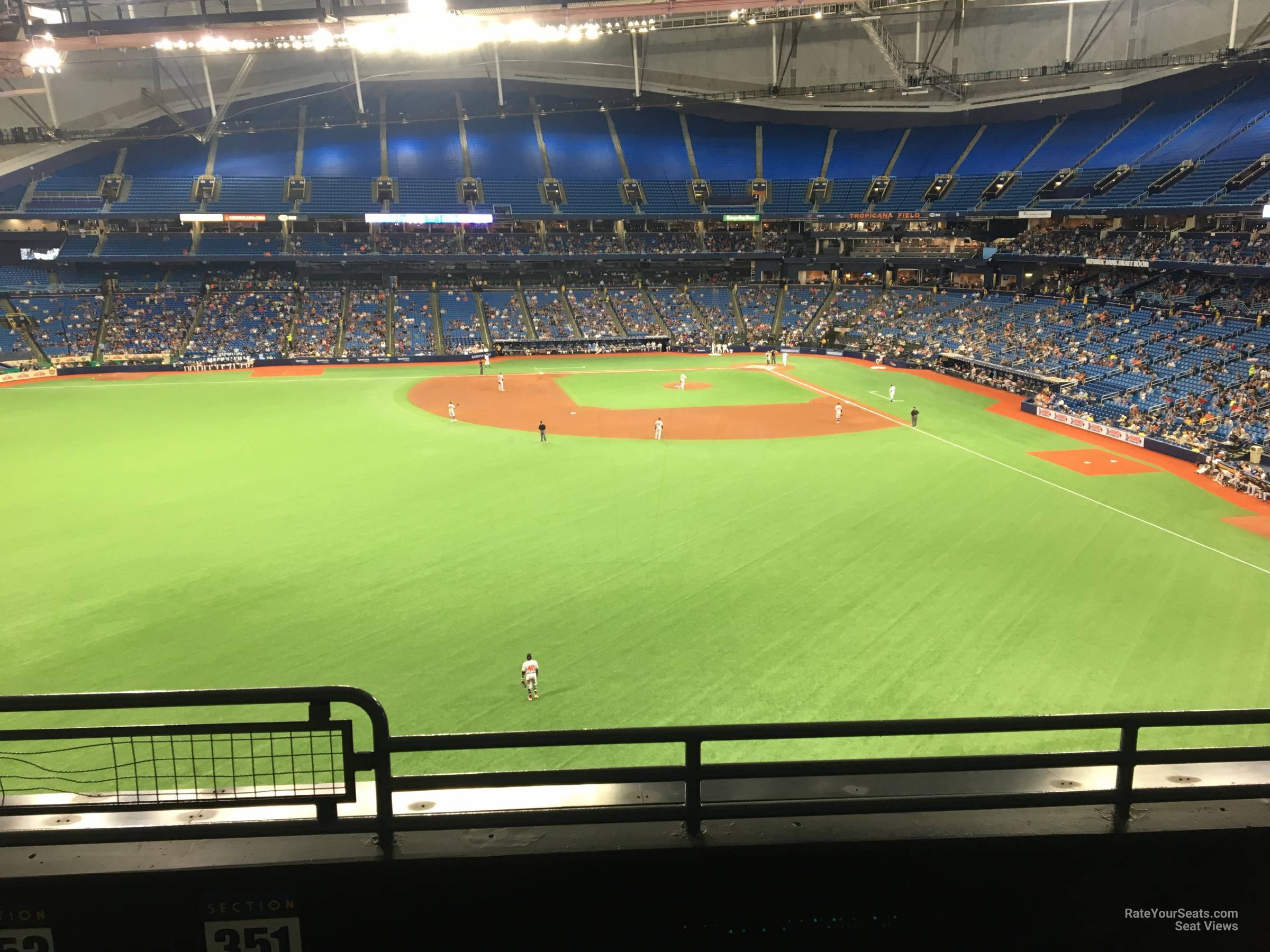 section 351, row b seat view  for baseball - tropicana field