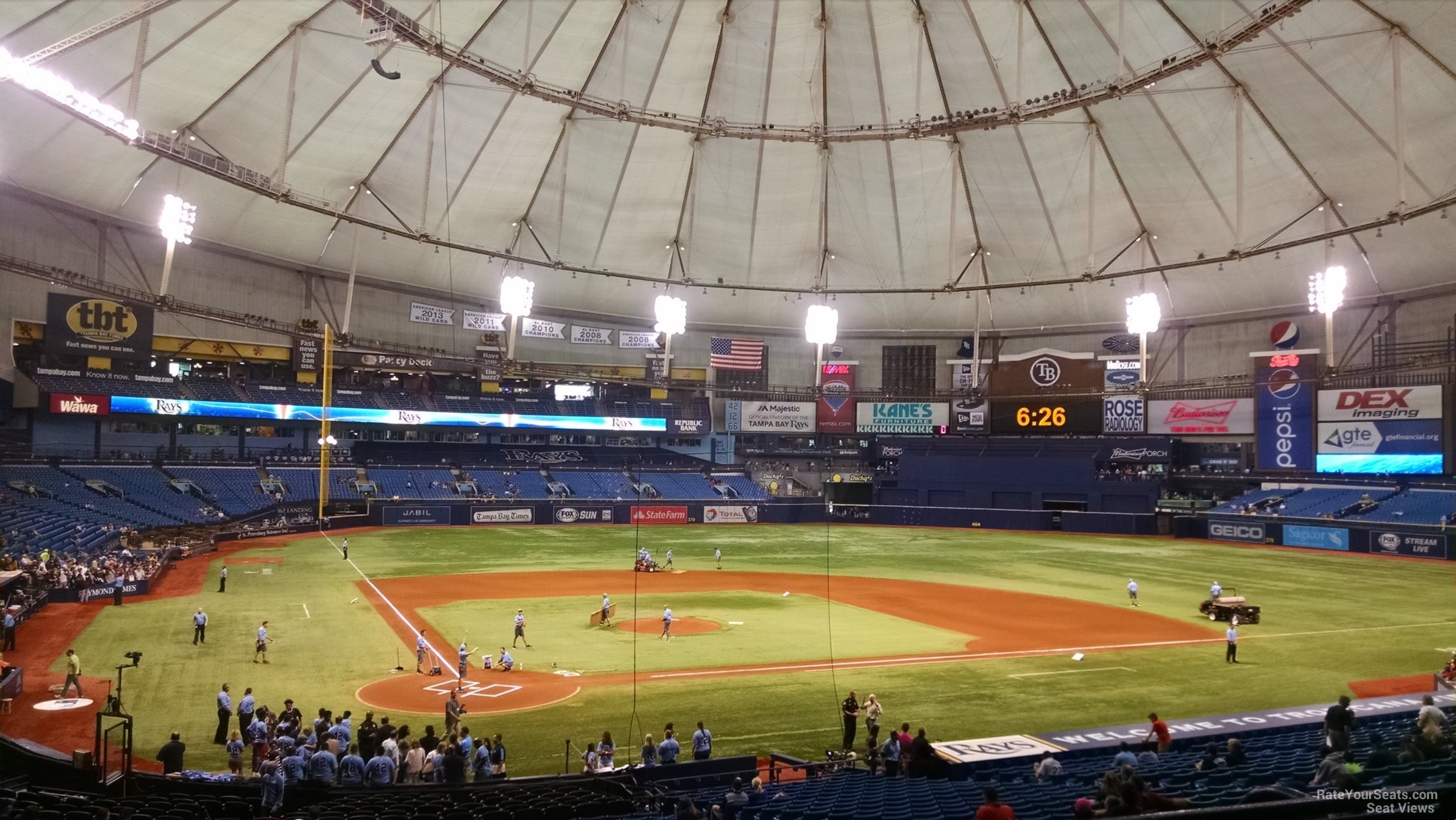 rays club 106, row m seat view  for baseball - tropicana field