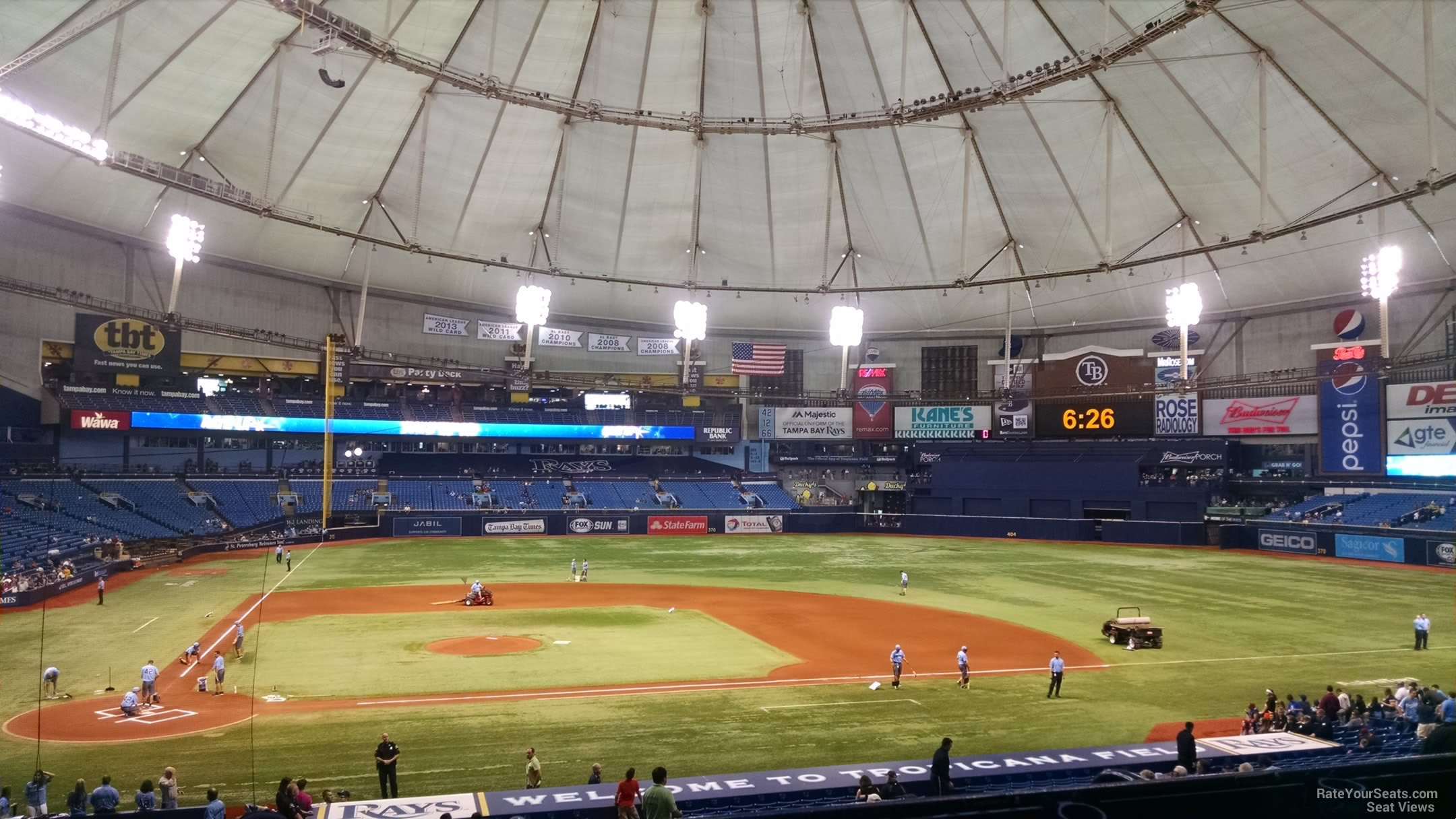 rays club 112, row m seat view  for baseball - tropicana field