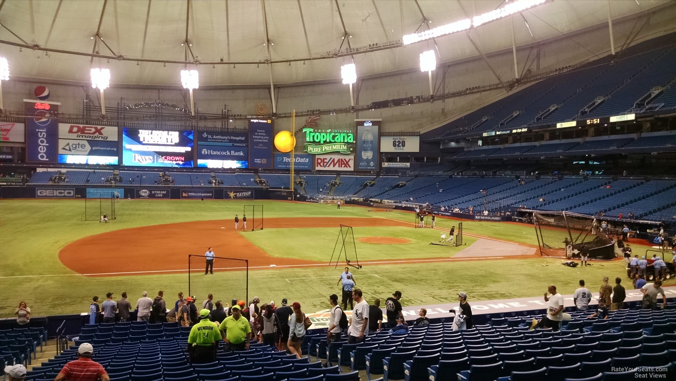 section 119, row dd seat view for baseball - tropicana field