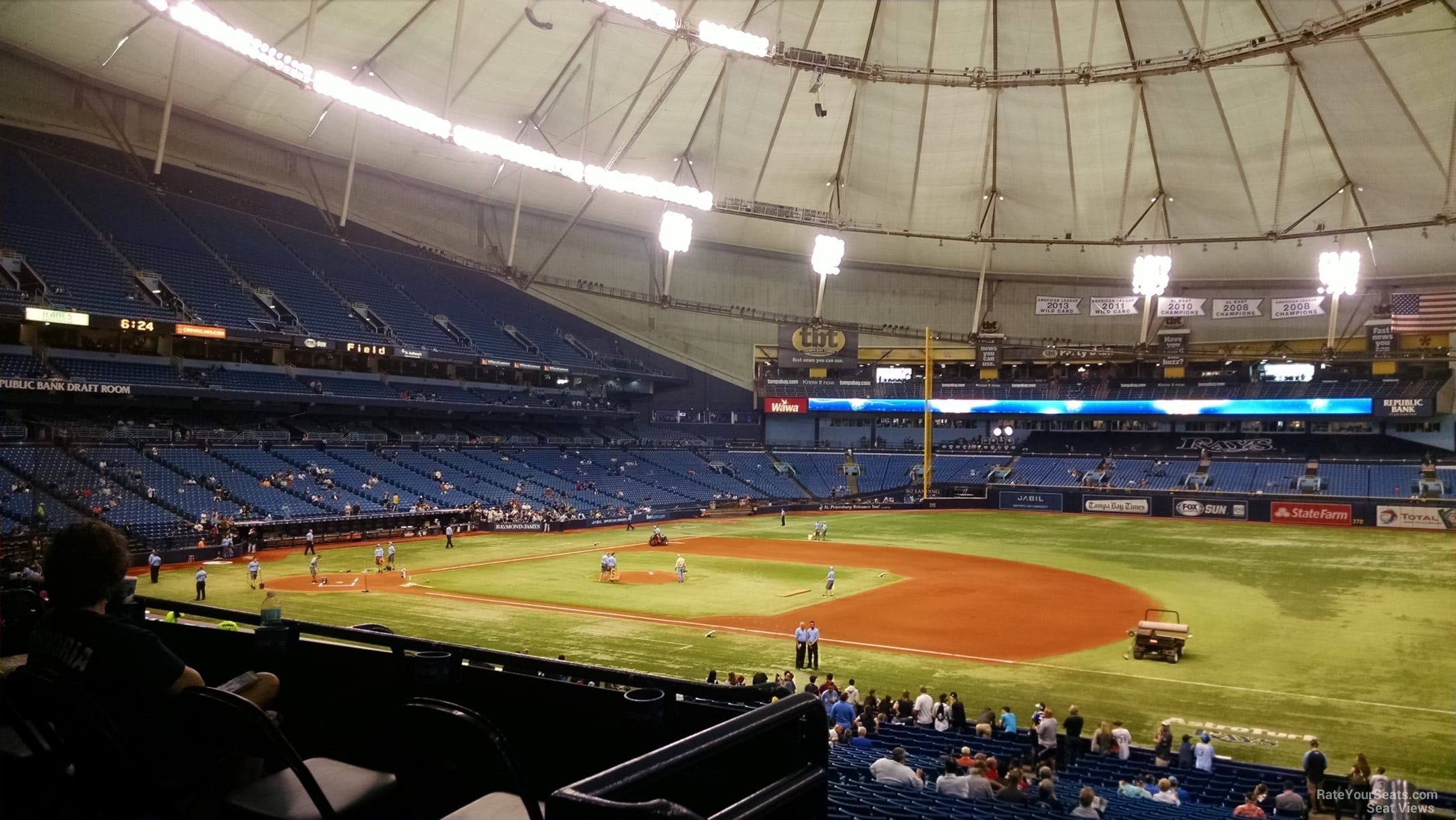 rays club 126, row m seat view  for baseball - tropicana field