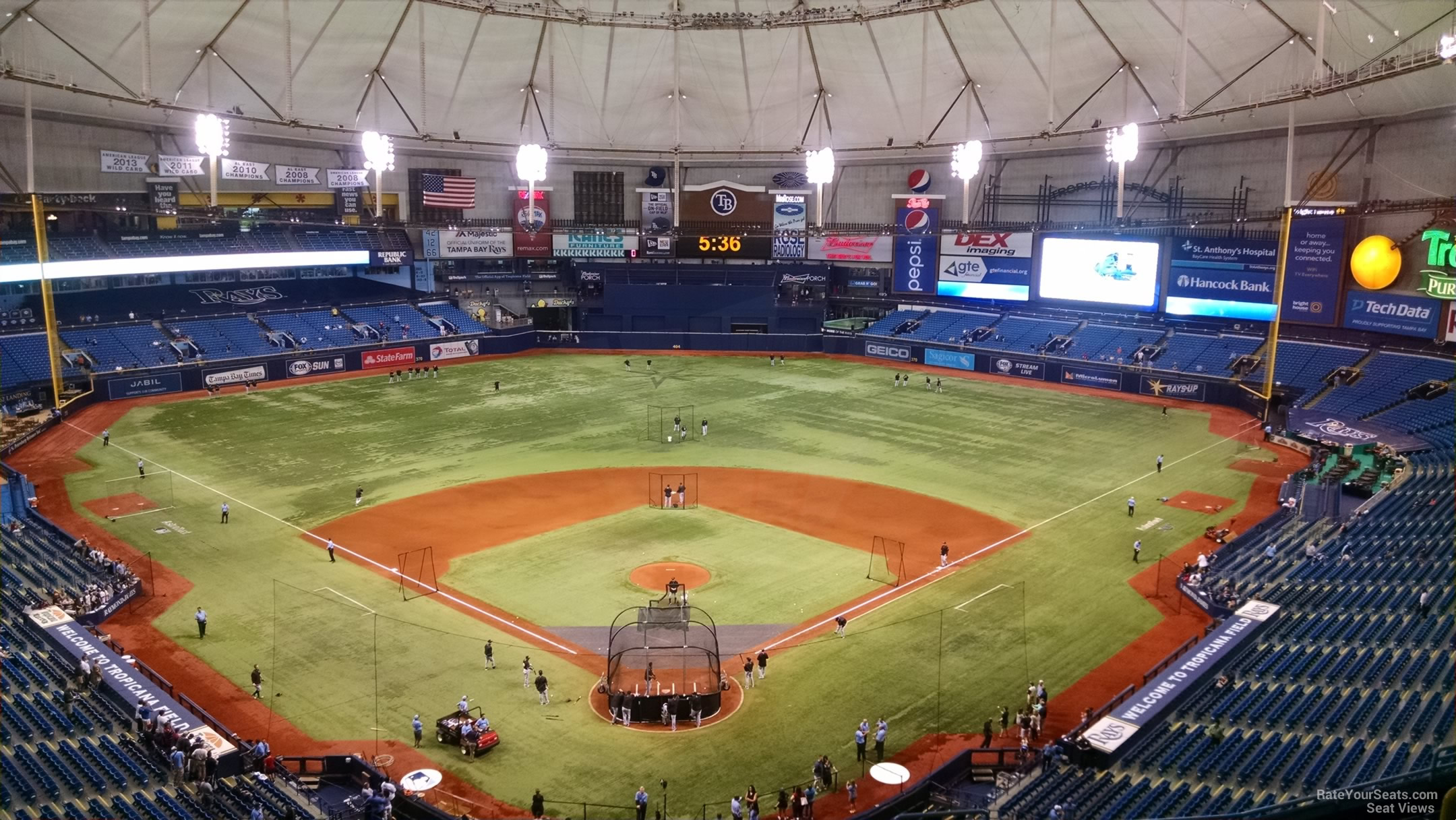 section 300, row t seat view  for baseball - tropicana field
