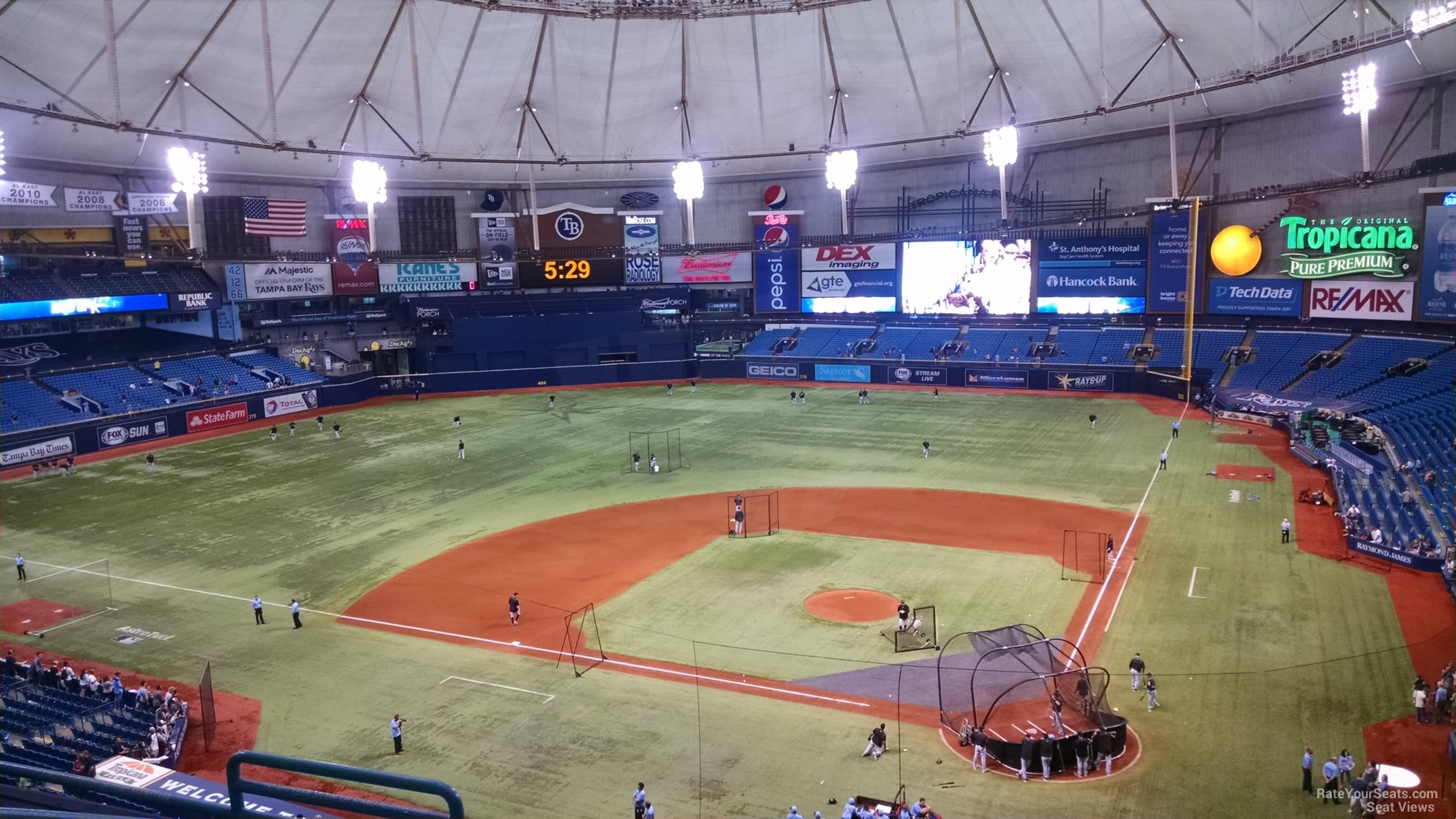 section 305, row e seat view  for baseball - tropicana field