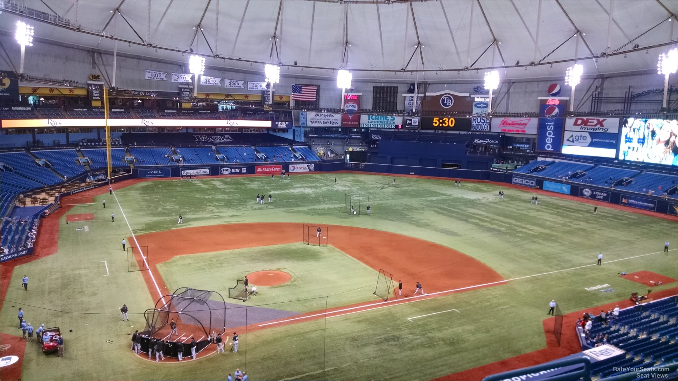 section 306, row e seat view  for baseball - tropicana field