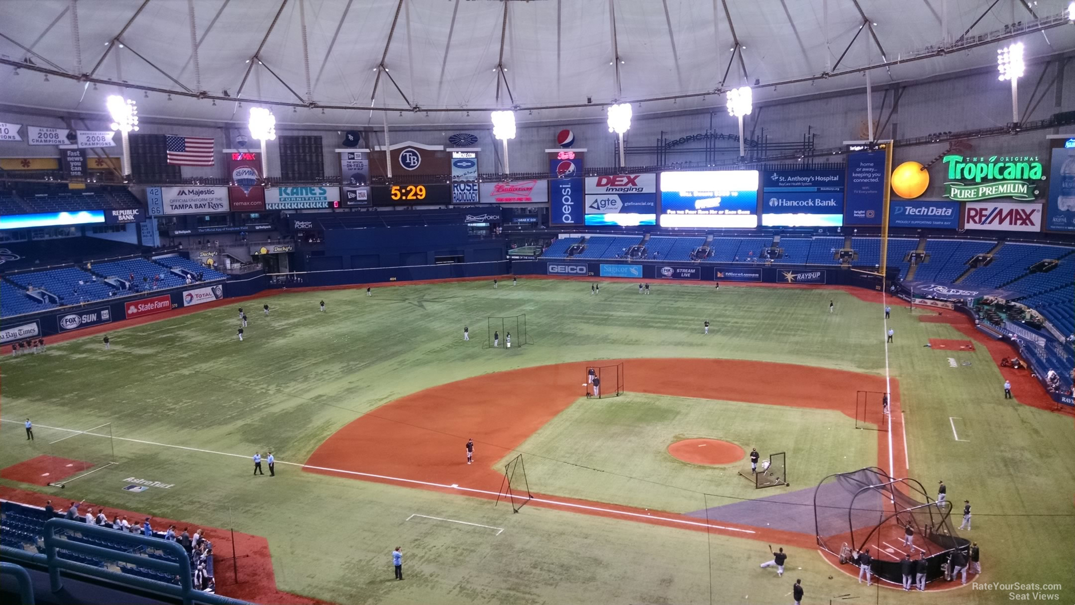 section 307, row e seat view  for baseball - tropicana field