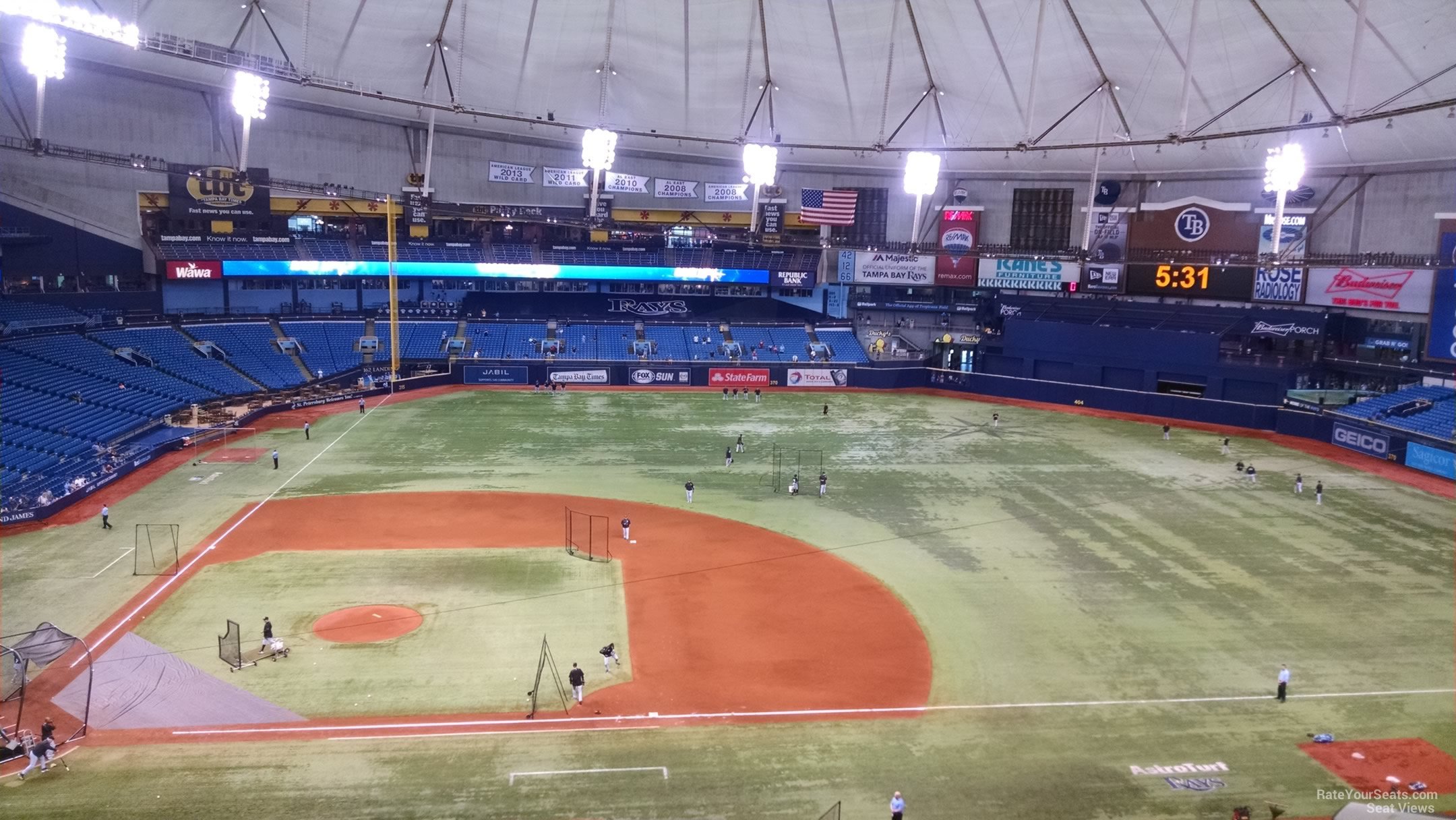 section 312, row e seat view  for baseball - tropicana field