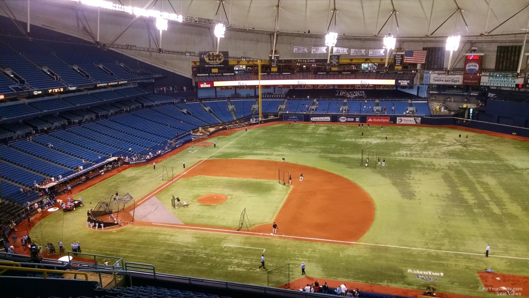 section 314, row t seat view  for baseball - tropicana field