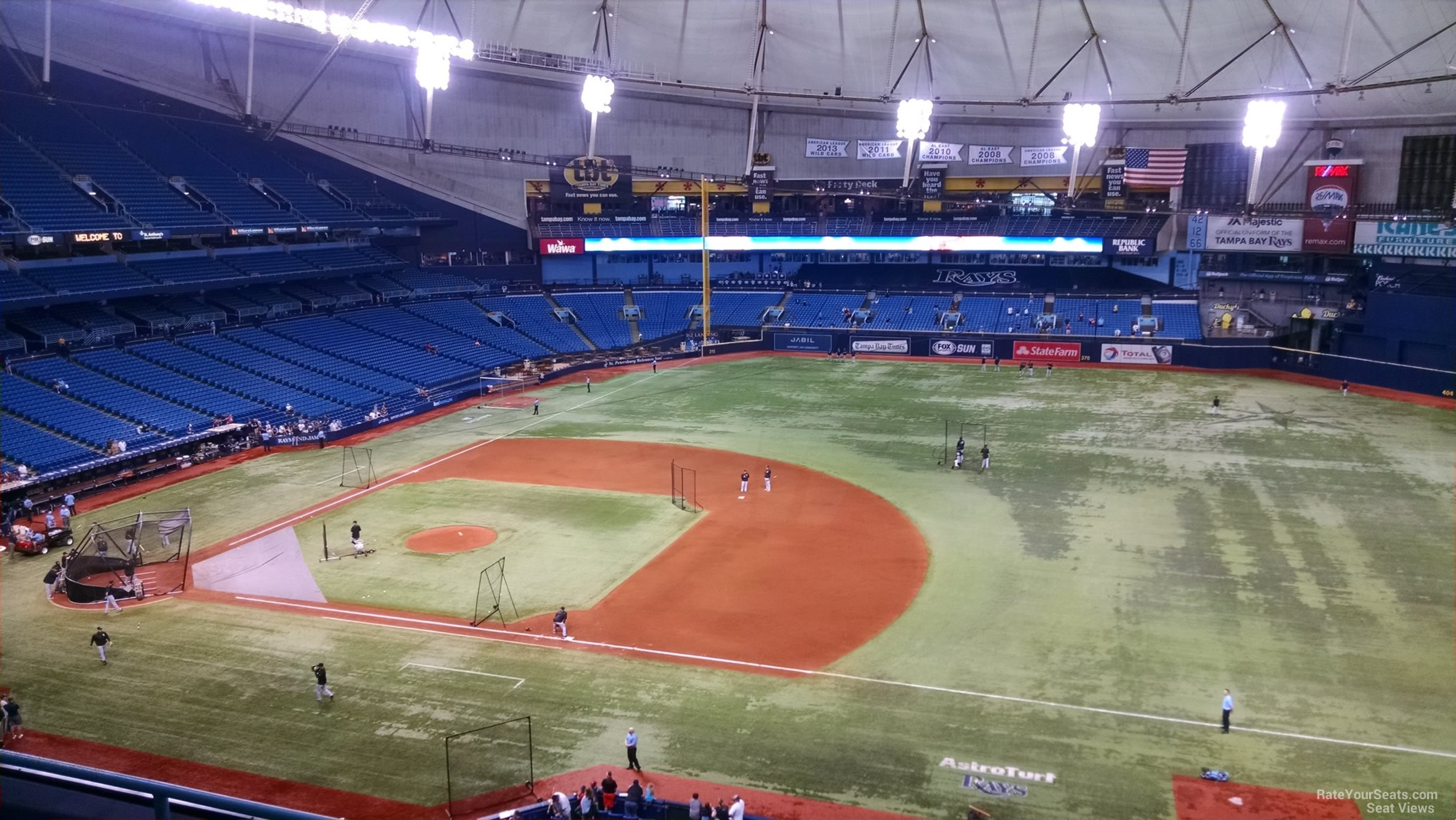 section 316, row e seat view  for baseball - tropicana field