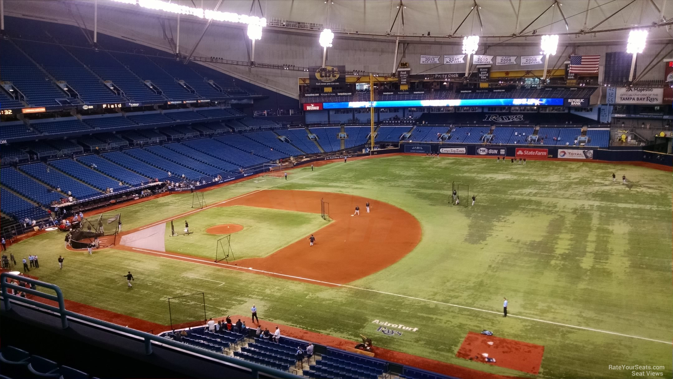 section 318, row e seat view  for baseball - tropicana field