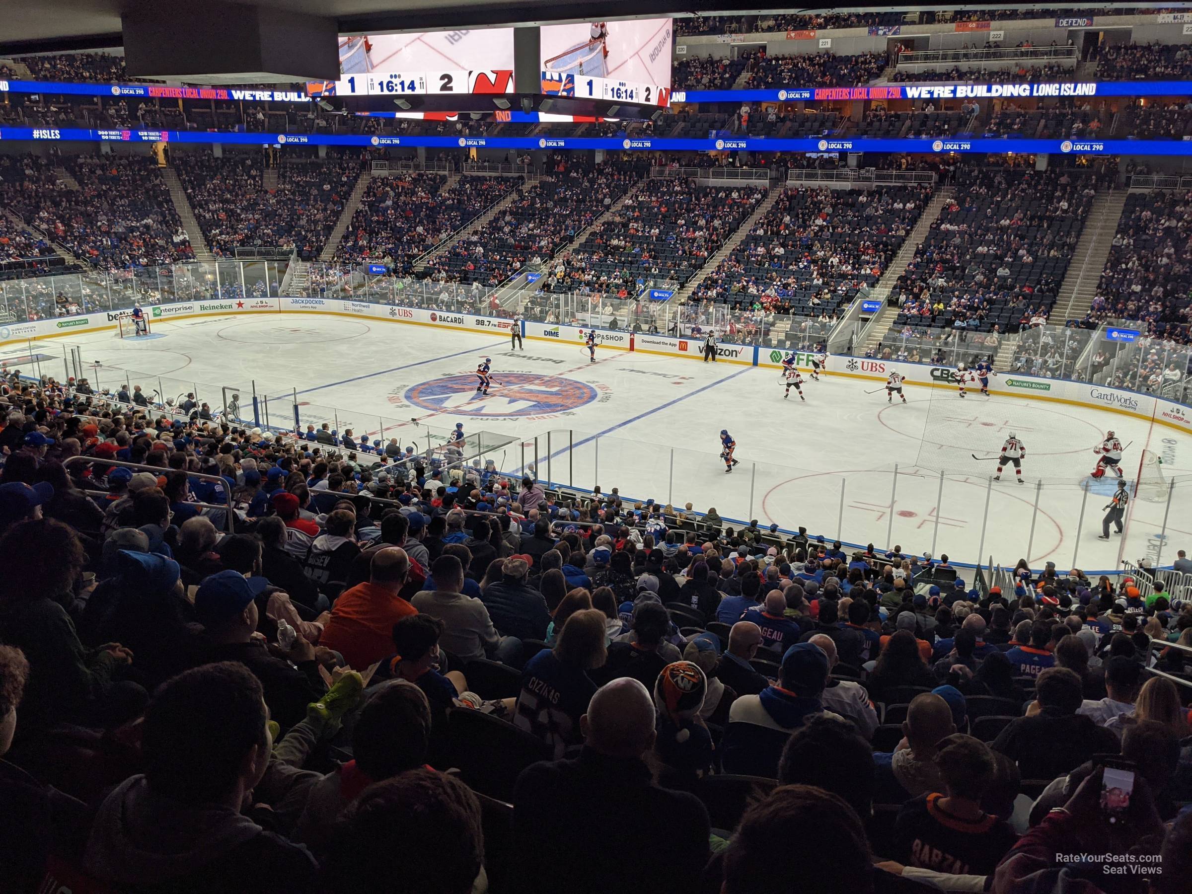 section 102, row 28 seat view  for hockey - ubs arena