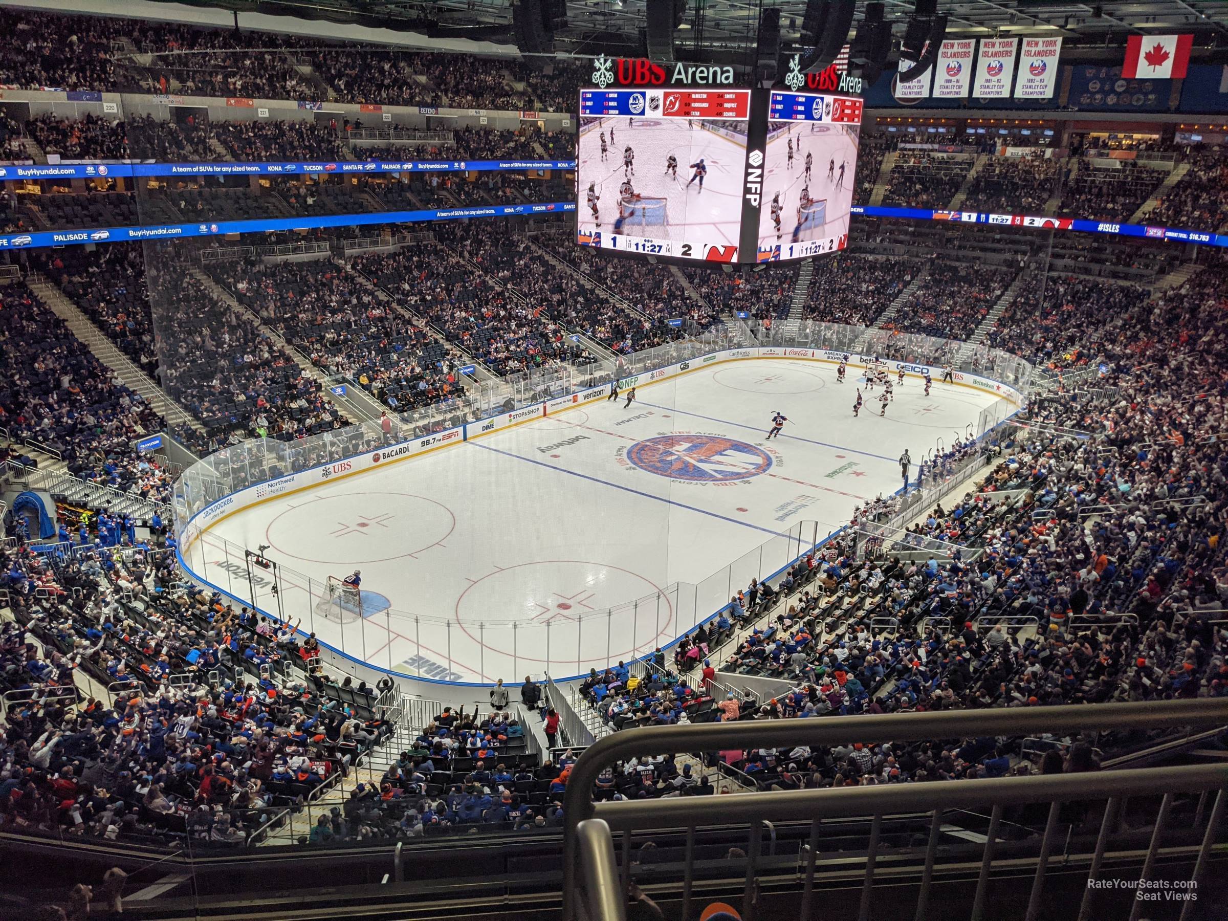 section 210, row 3wc_2 seat view  for hockey - ubs arena