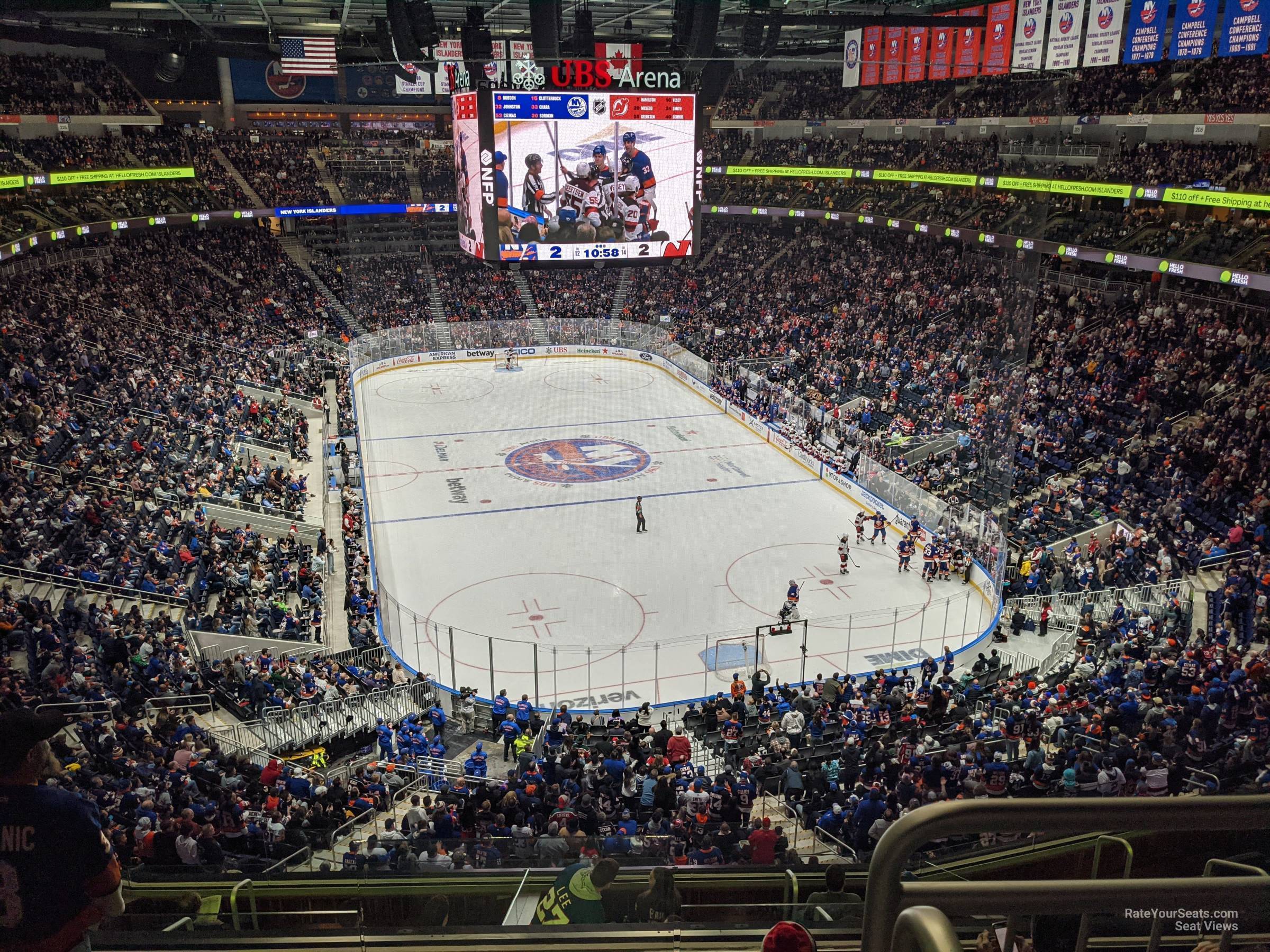 section 214, row 3wc seat view  for hockey - ubs arena