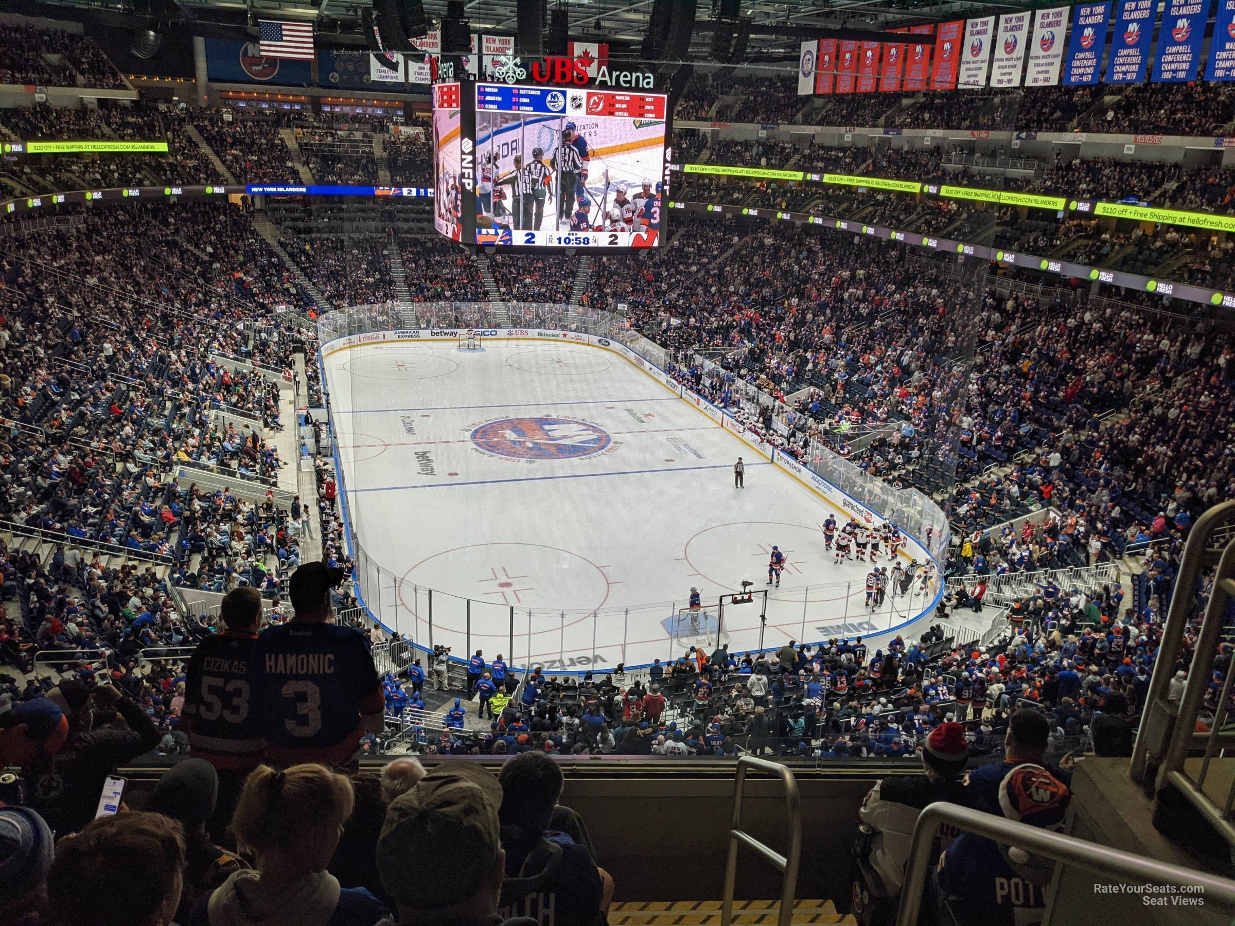 section 215, row 5 seat view  for hockey - ubs arena