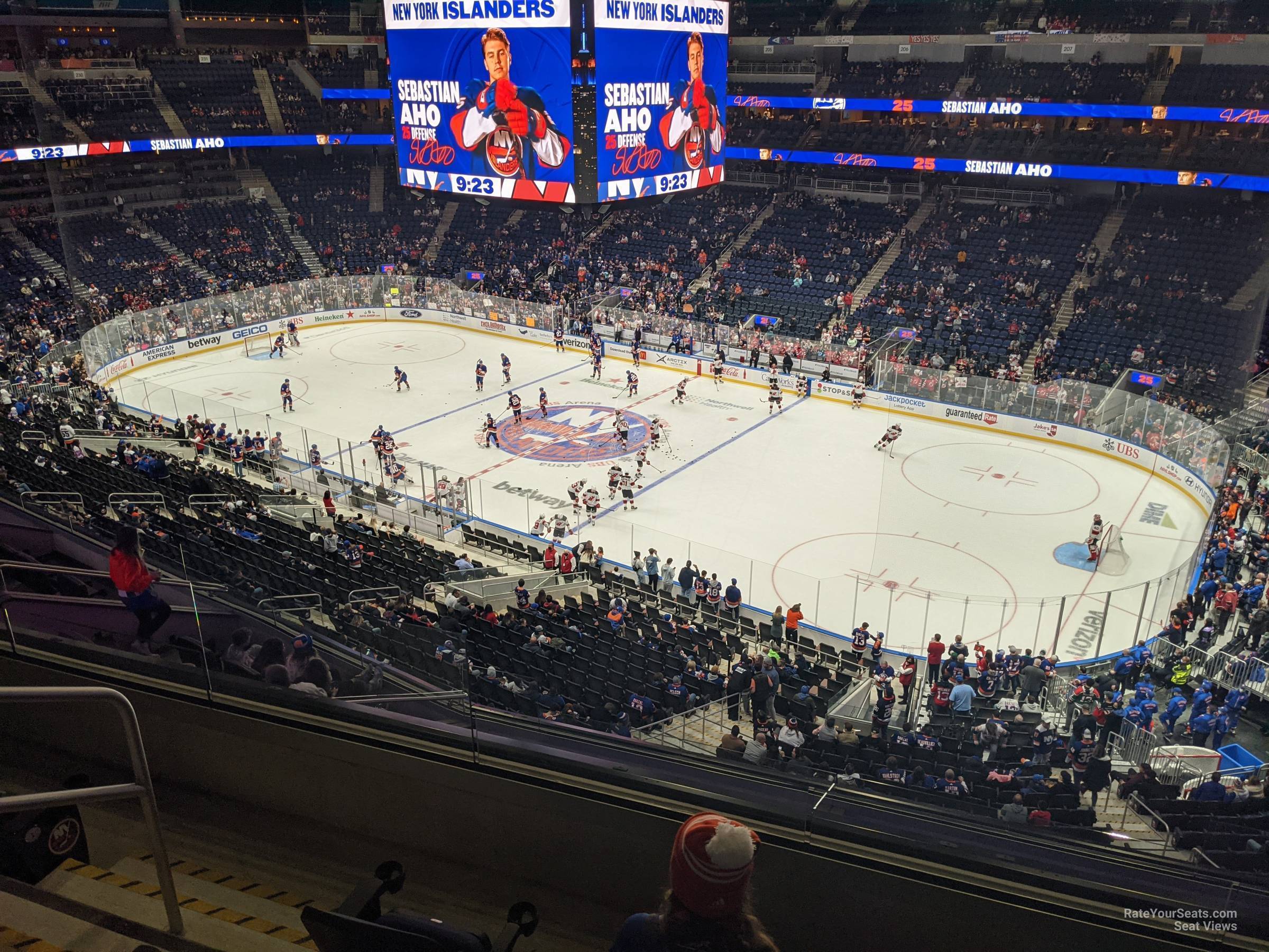 section 218, row 3 seat view  for hockey - ubs arena