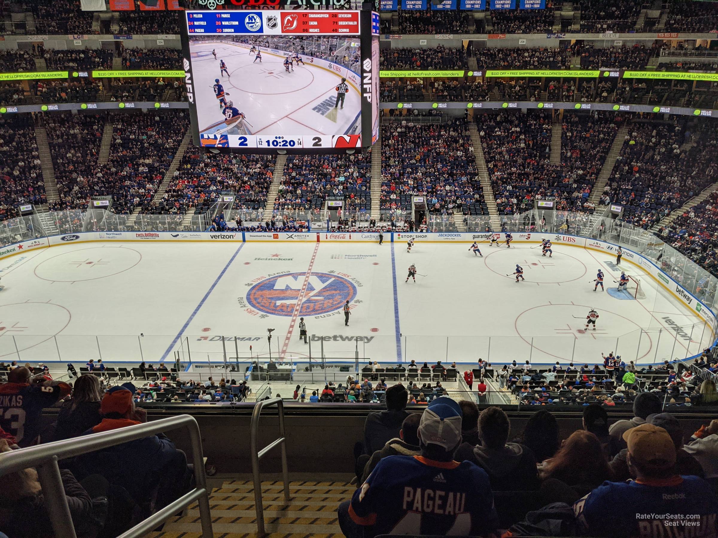 section 220, row 5 seat view  for hockey - ubs arena