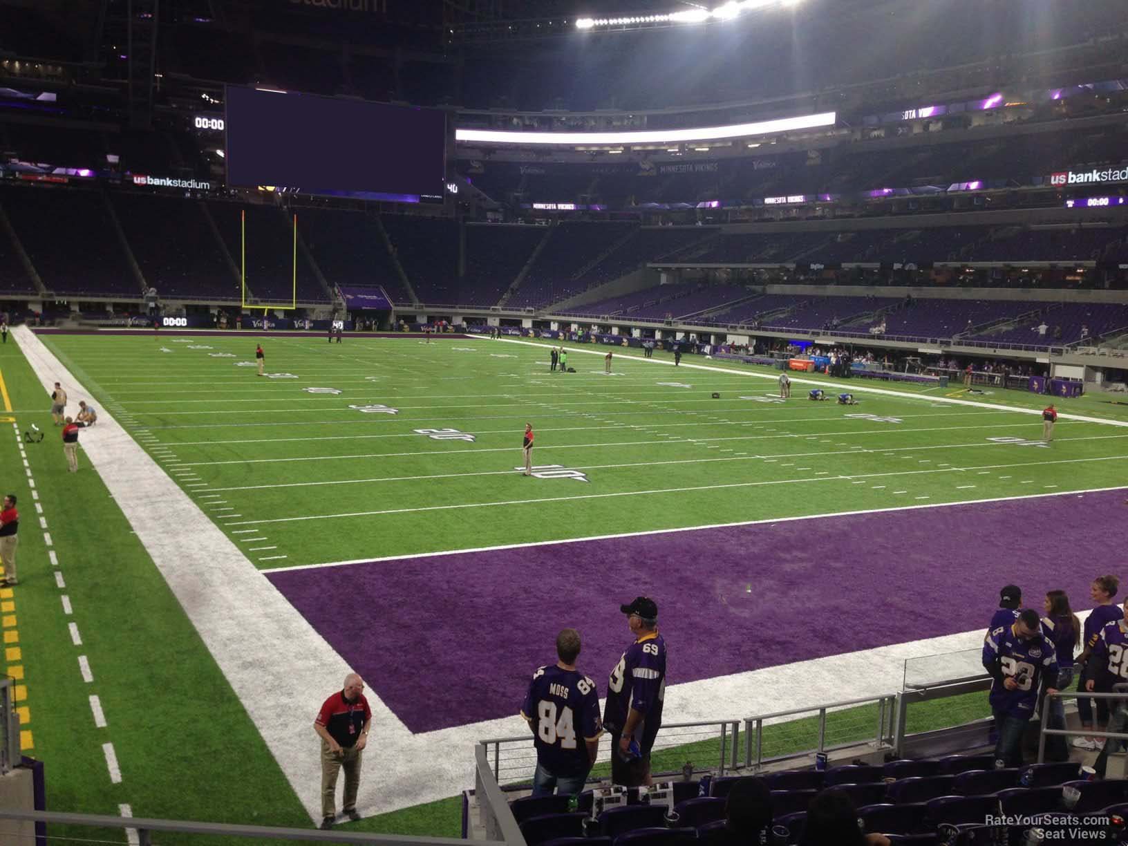 section 101, row 10 seat view  for football - u.s. bank stadium