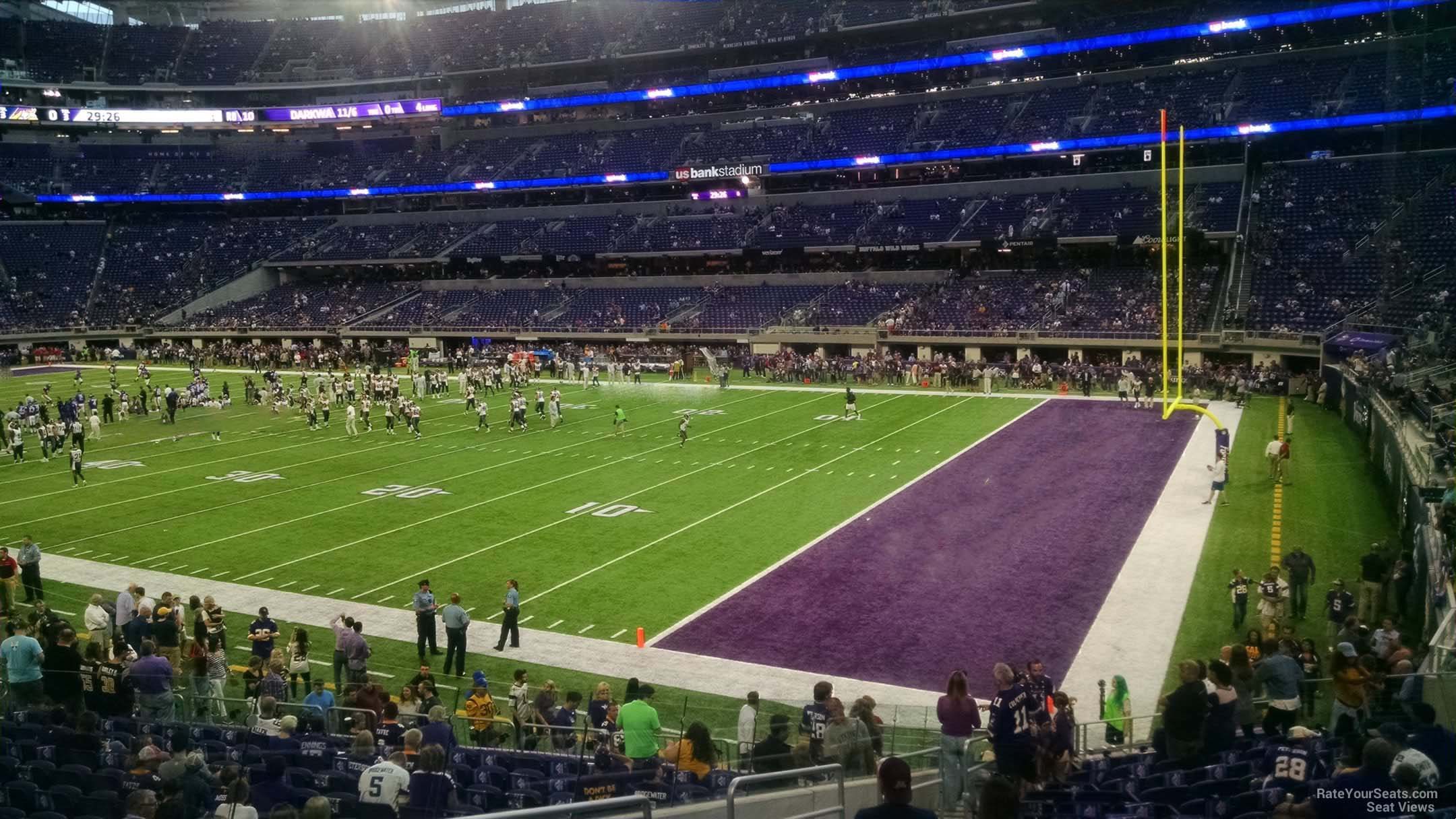 section 103, row 20 seat view  for football - u.s. bank stadium