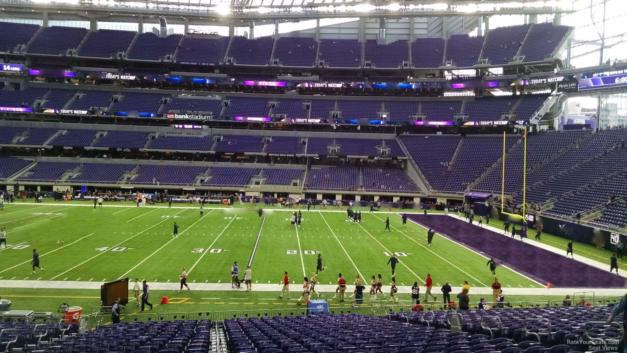 section 107, row 24 seat view  for football - u.s. bank stadium