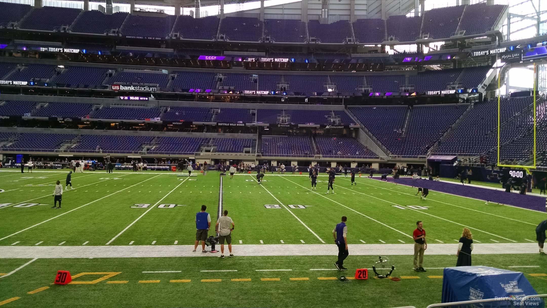 section 107, row 5 seat view  for football - u.s. bank stadium