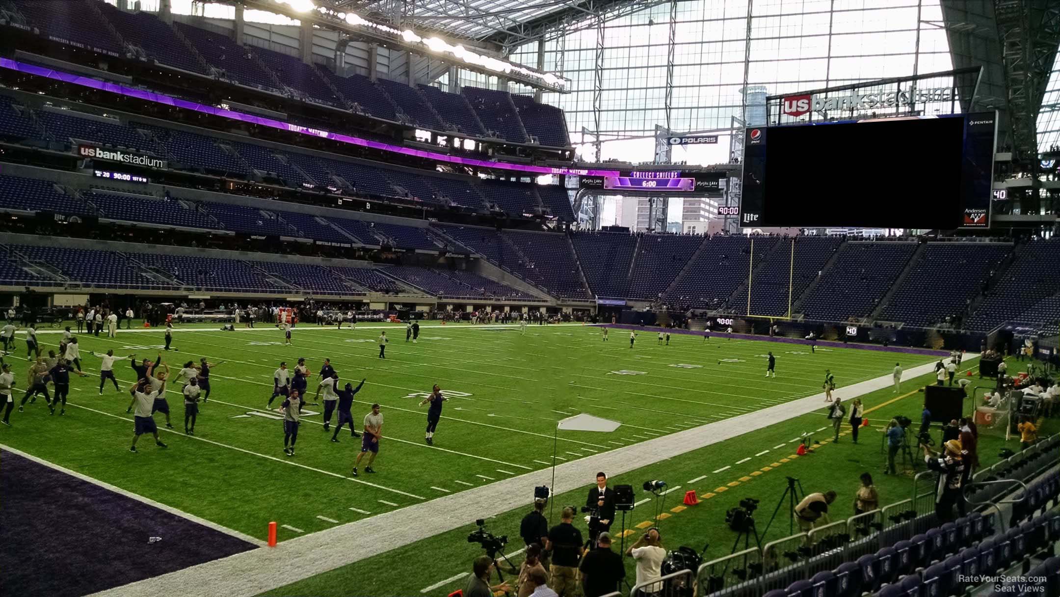 section 114, row 5 seat view for football - u.s. bank stadium