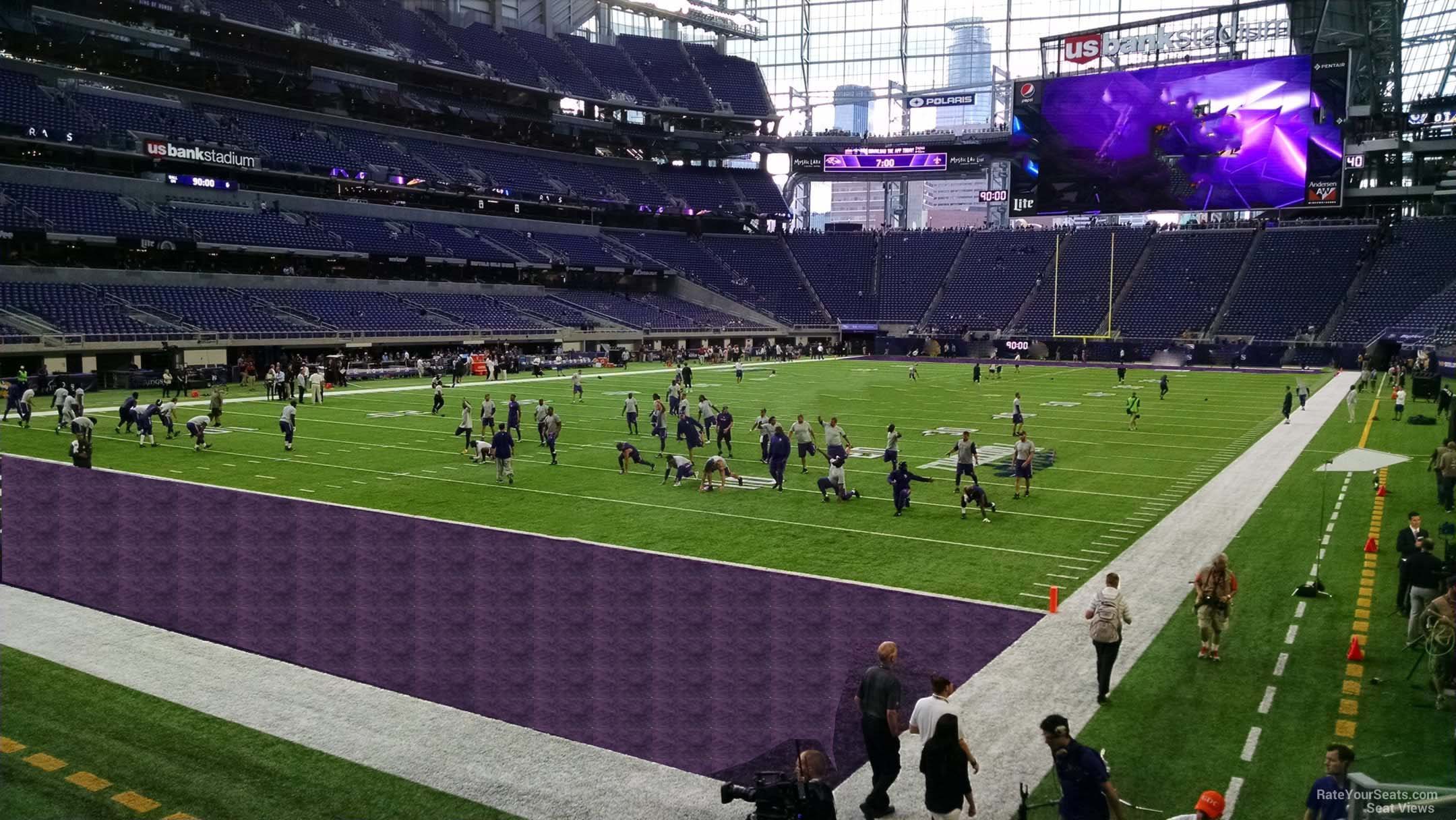 section 116, row 5 seat view  for football - u.s. bank stadium