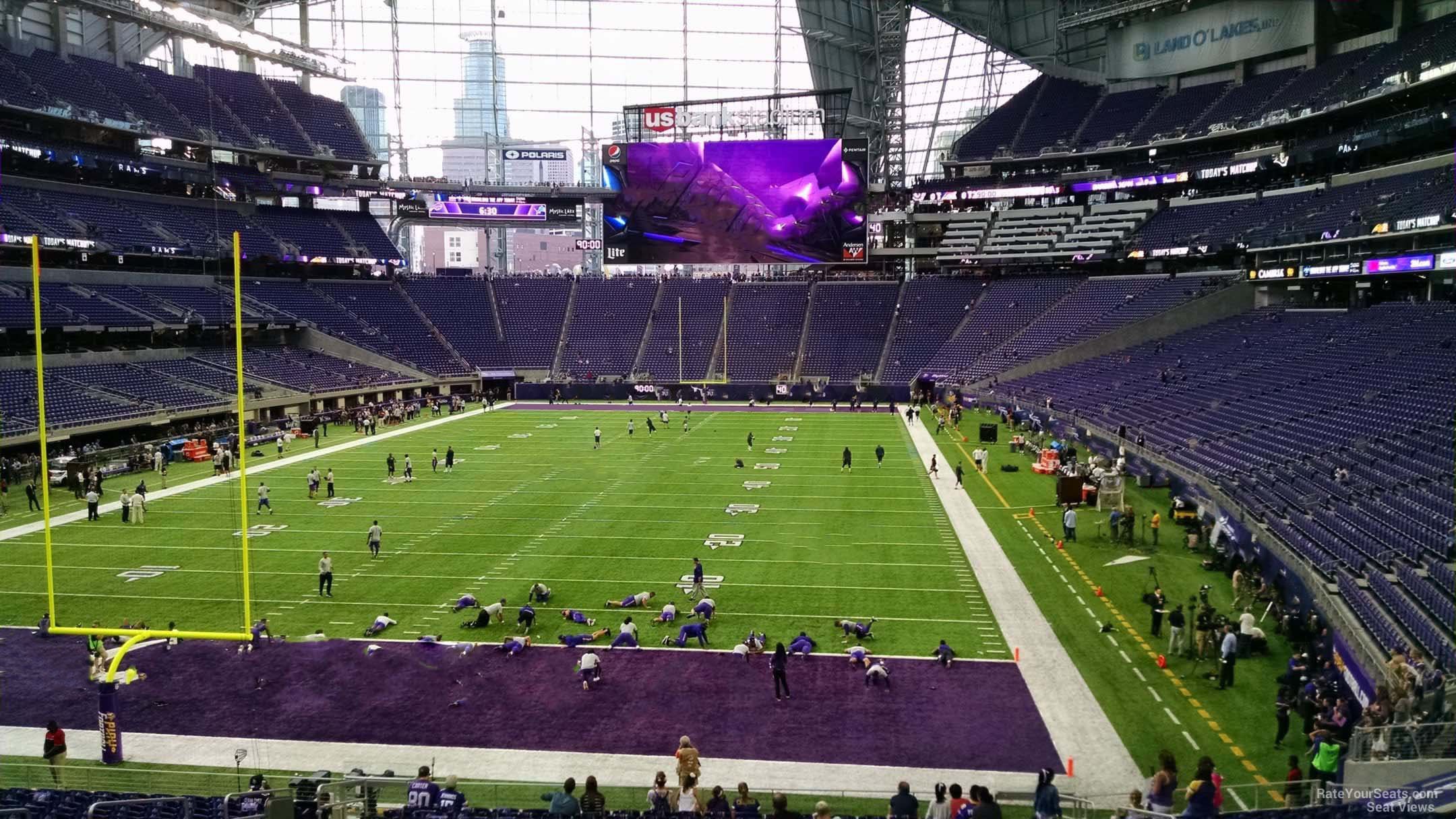 section 118, row 24 seat view  for football - u.s. bank stadium