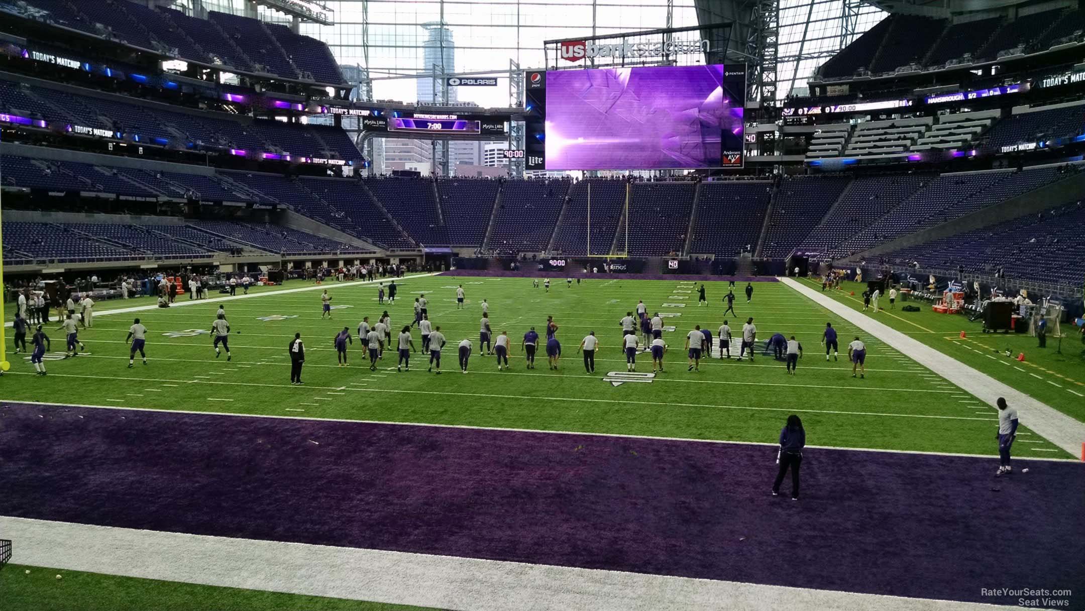 section 118, row 5 seat view  for football - u.s. bank stadium