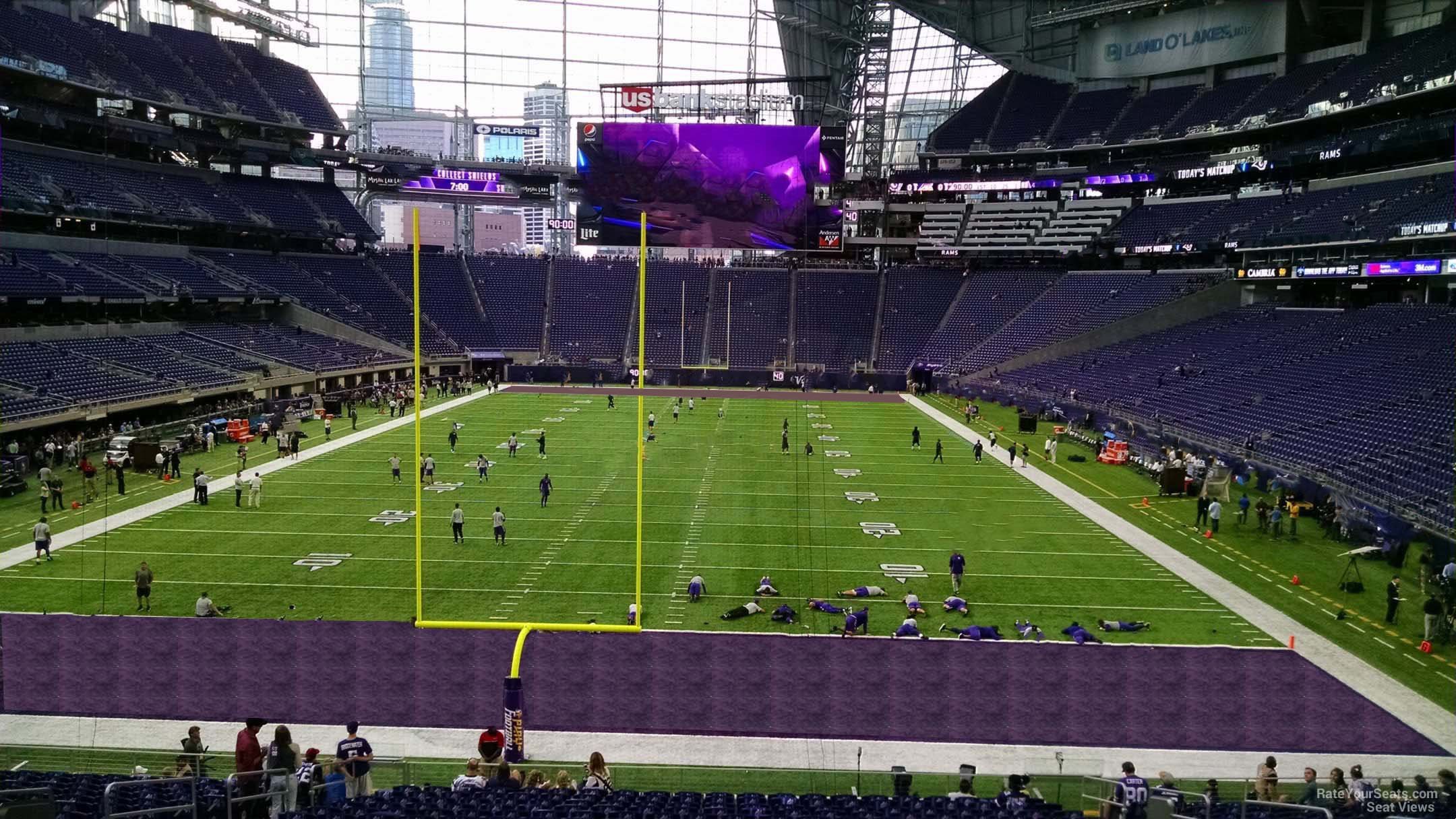 section 119, row 24 seat view  for football - u.s. bank stadium