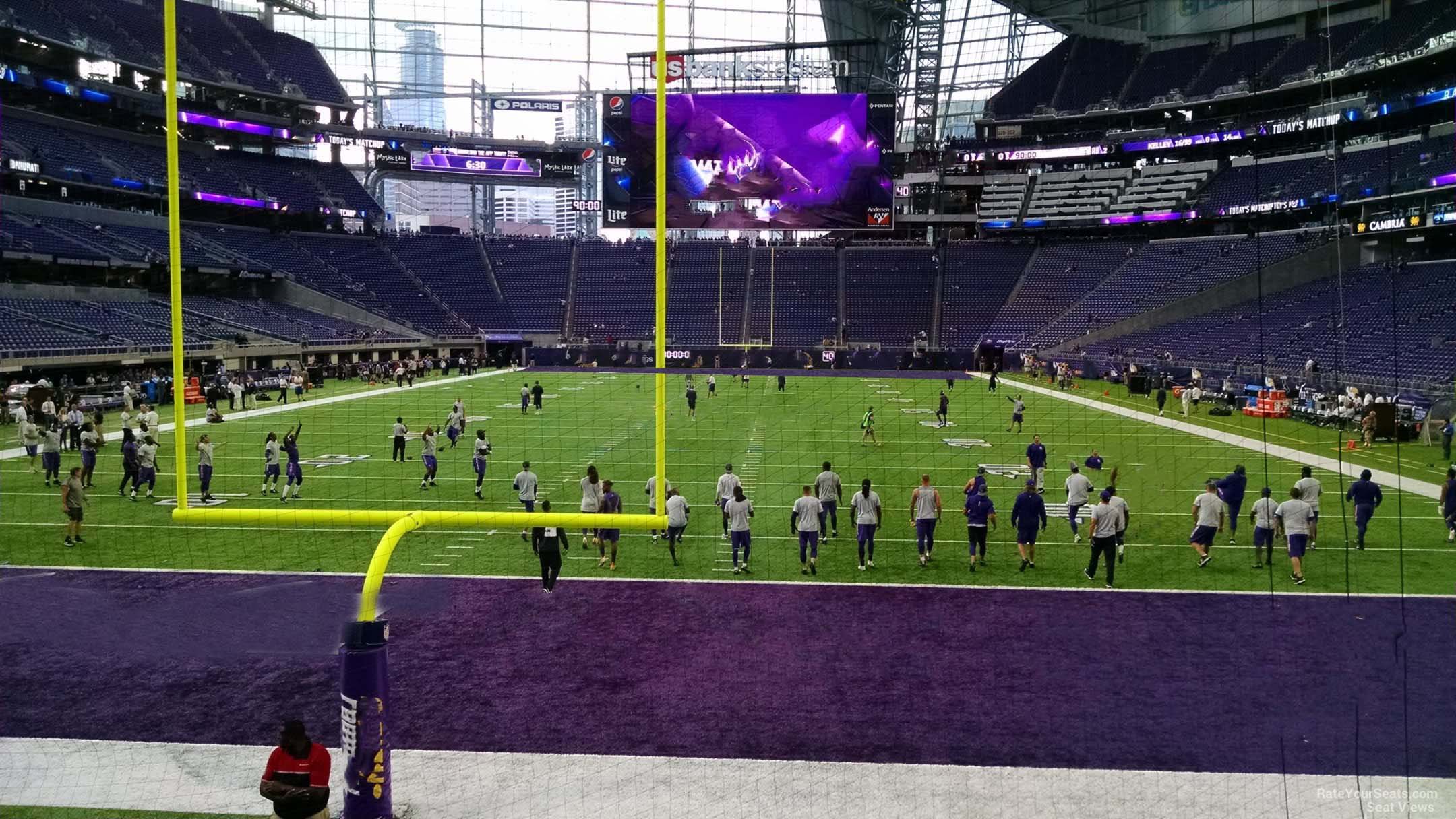 section 119, row 5 seat view  for football - u.s. bank stadium