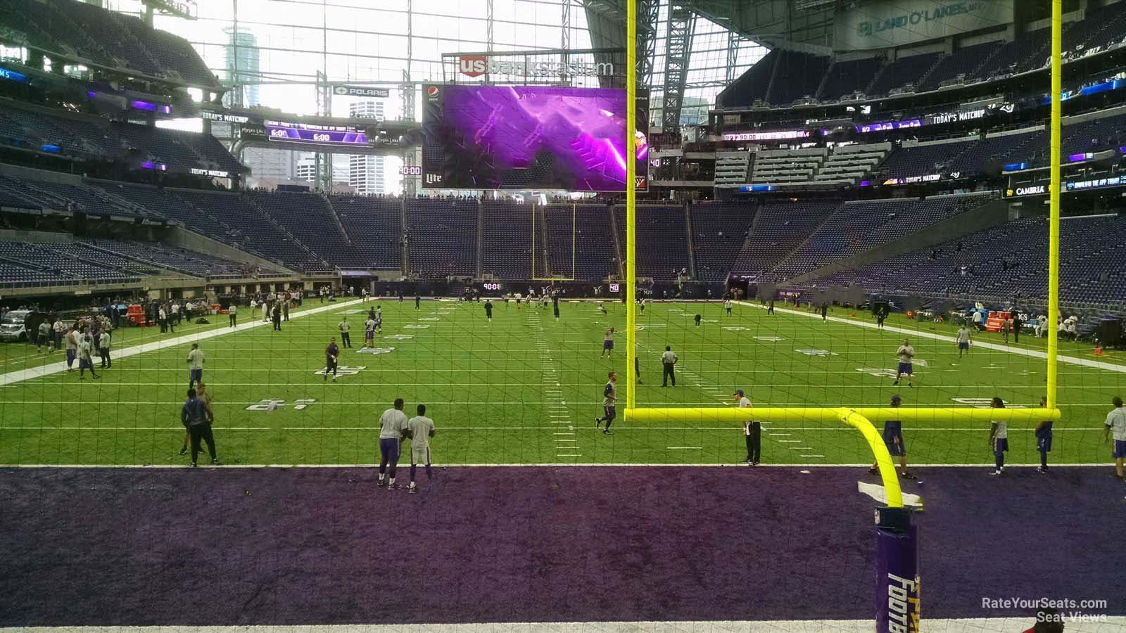 section 120, row 5 seat view  for football - u.s. bank stadium